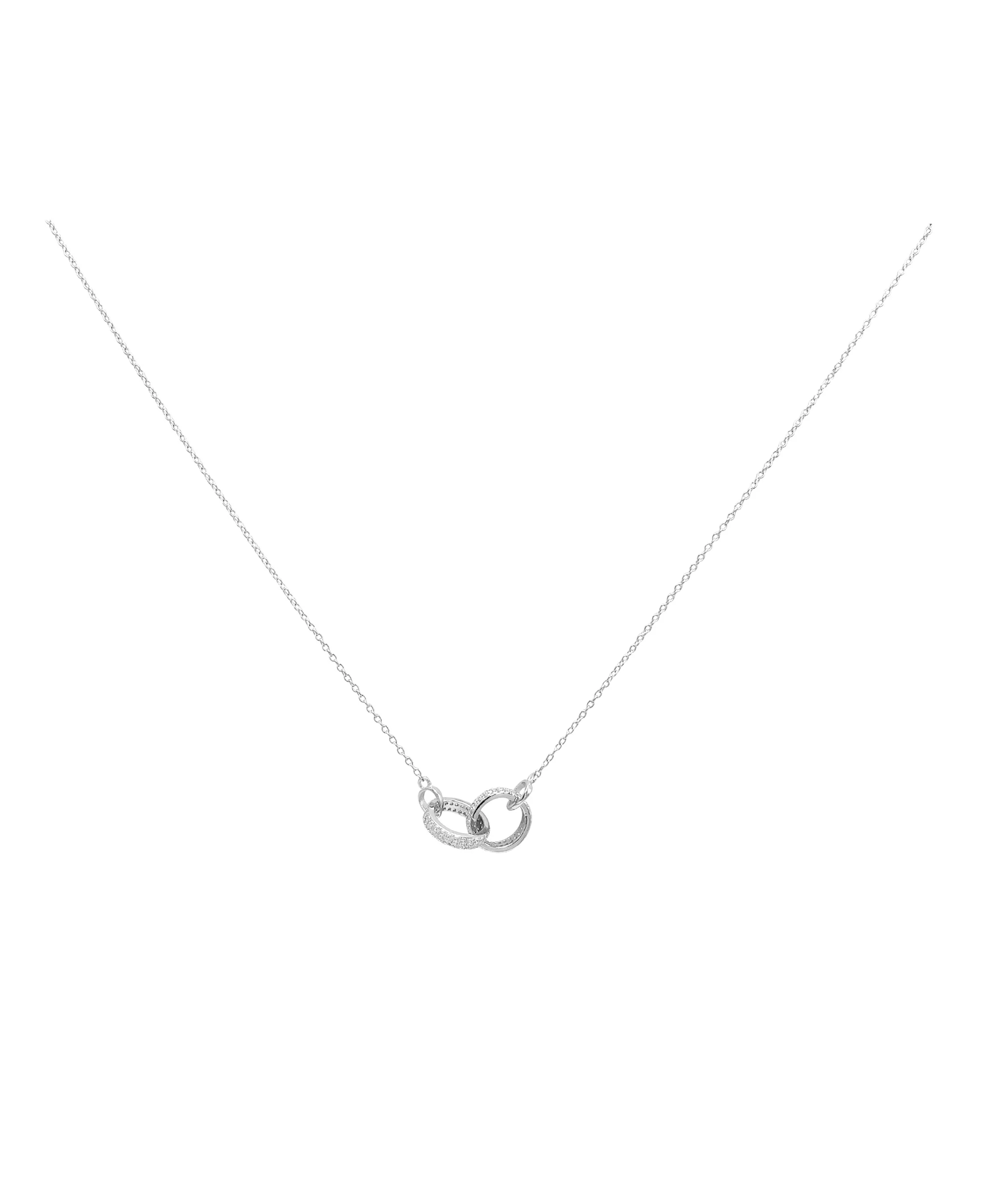 COLLIER EN ARGENT 2 CERCLES AVEC PIERRES - Image 2
