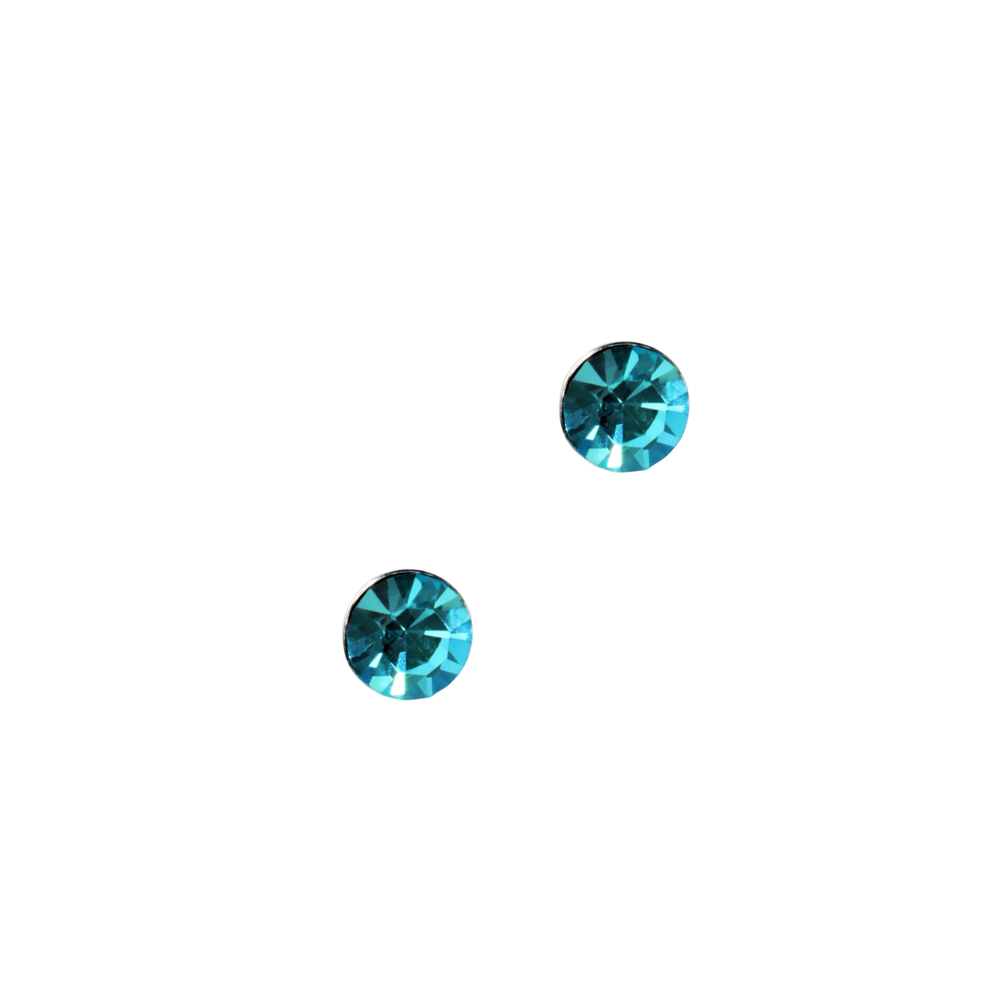 BOUCLES D'OREILLES EN ARGENT STRASS BLEU - Image 2