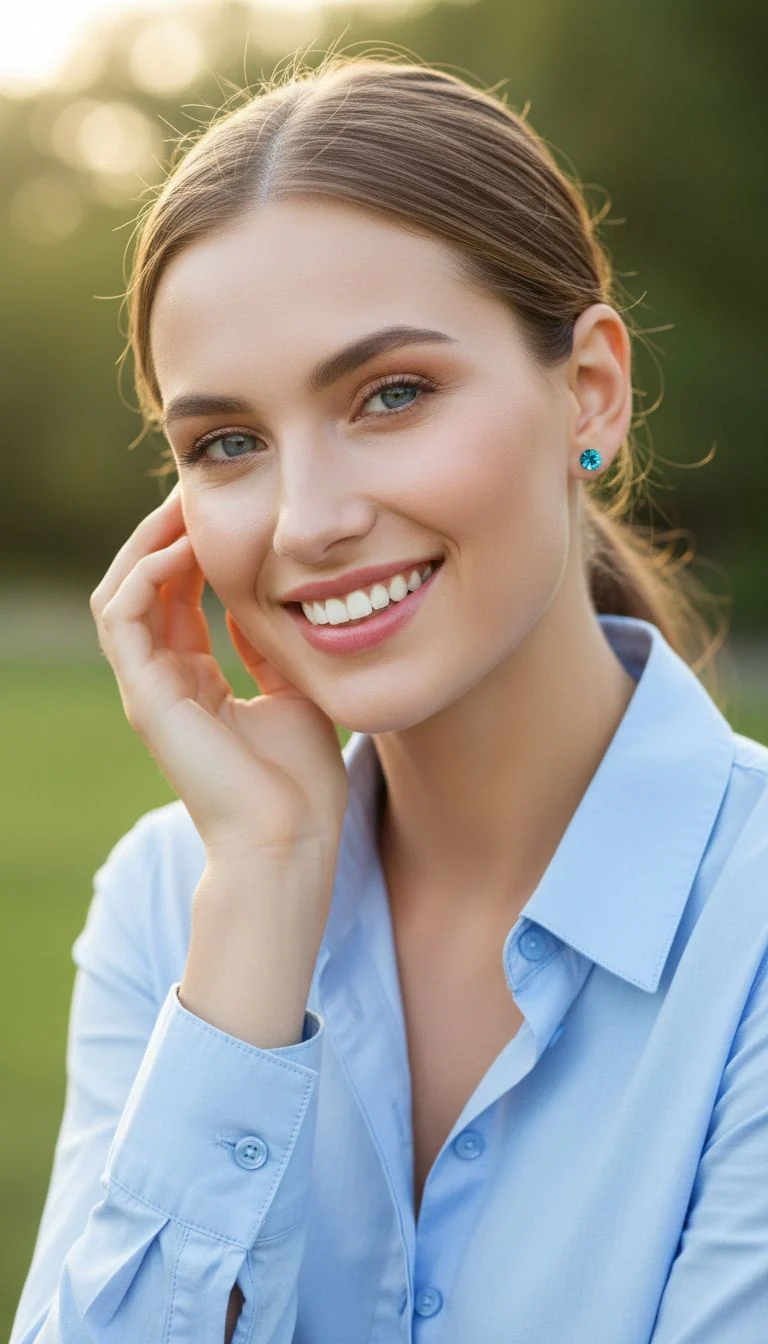 BOUCLES D'OREILLES EN ARGENT STRASS BLEU - Image 3