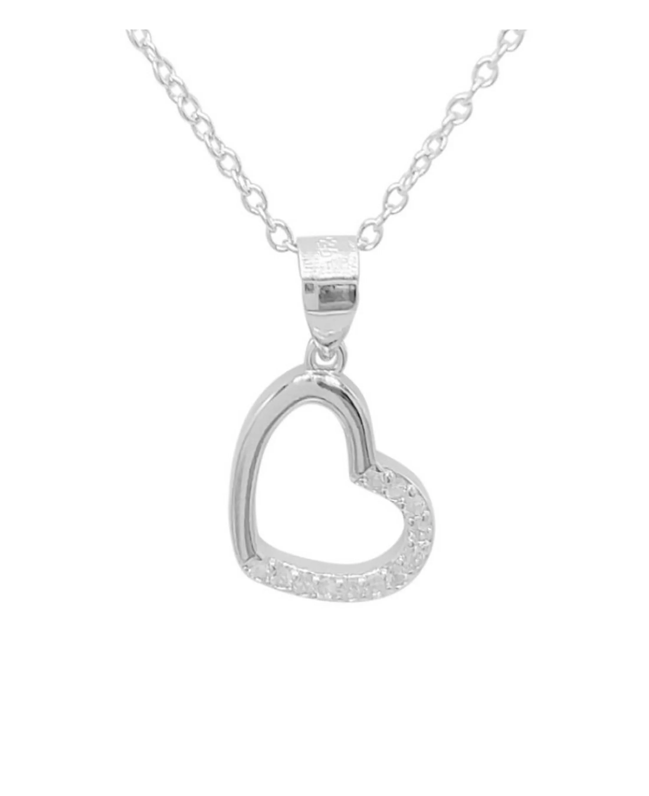 COLLIER EN ARGENT PENDENTIF COEUR AVEC PIERRES - Image 3
