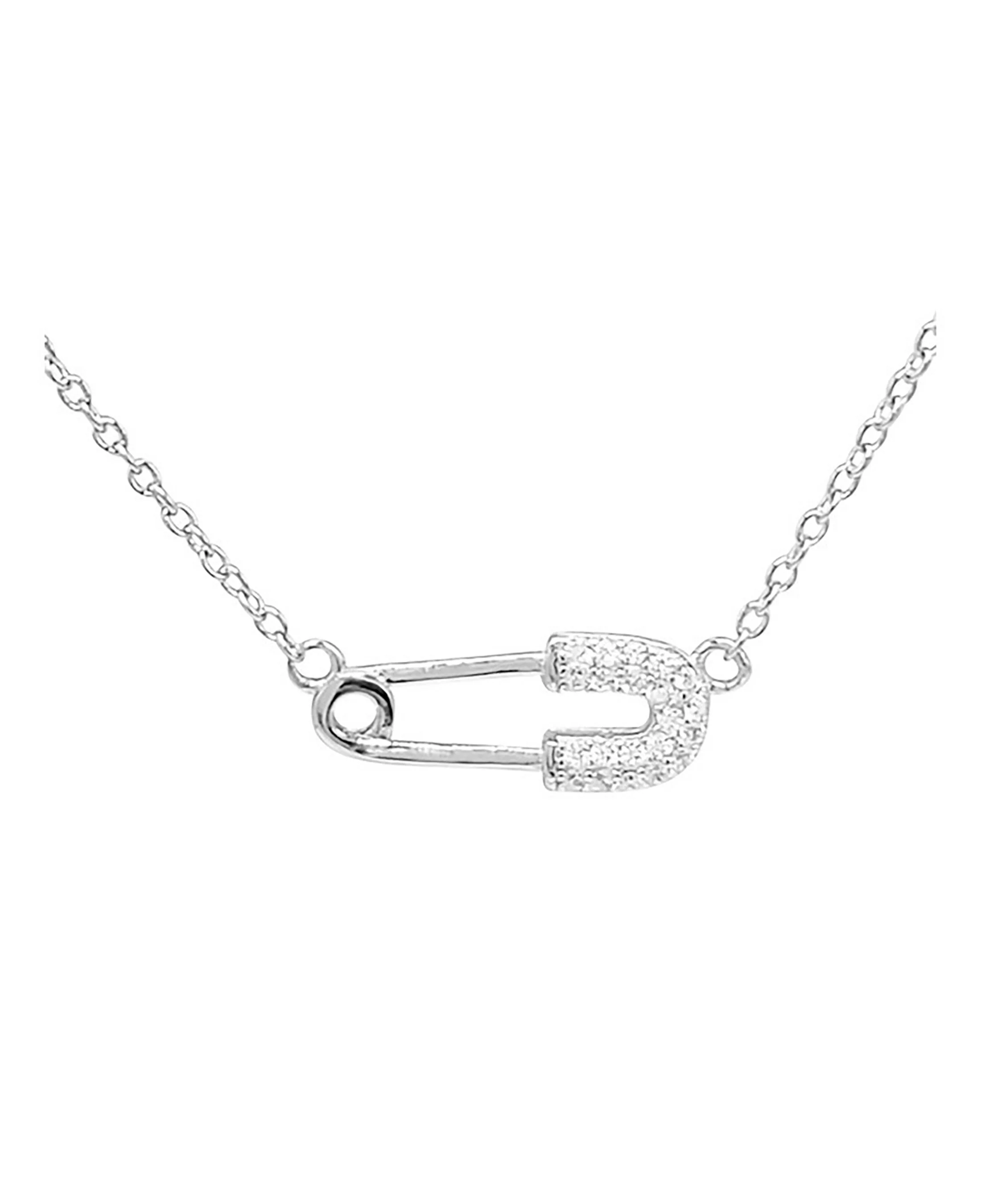 COLLIER EN ARGENT EPINGLE DE NOURRICE AVEC PIERRES - Image 3