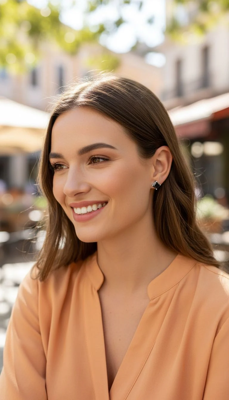 BOUCLES D'OREILLES EN ARGENT SOLITAIRE CARRE NOIR - Image 2