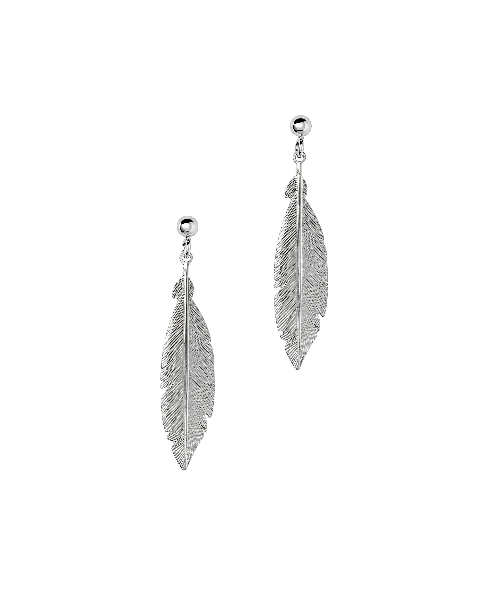 BOUCLES D'OREILLES EN ARGENT PLUME