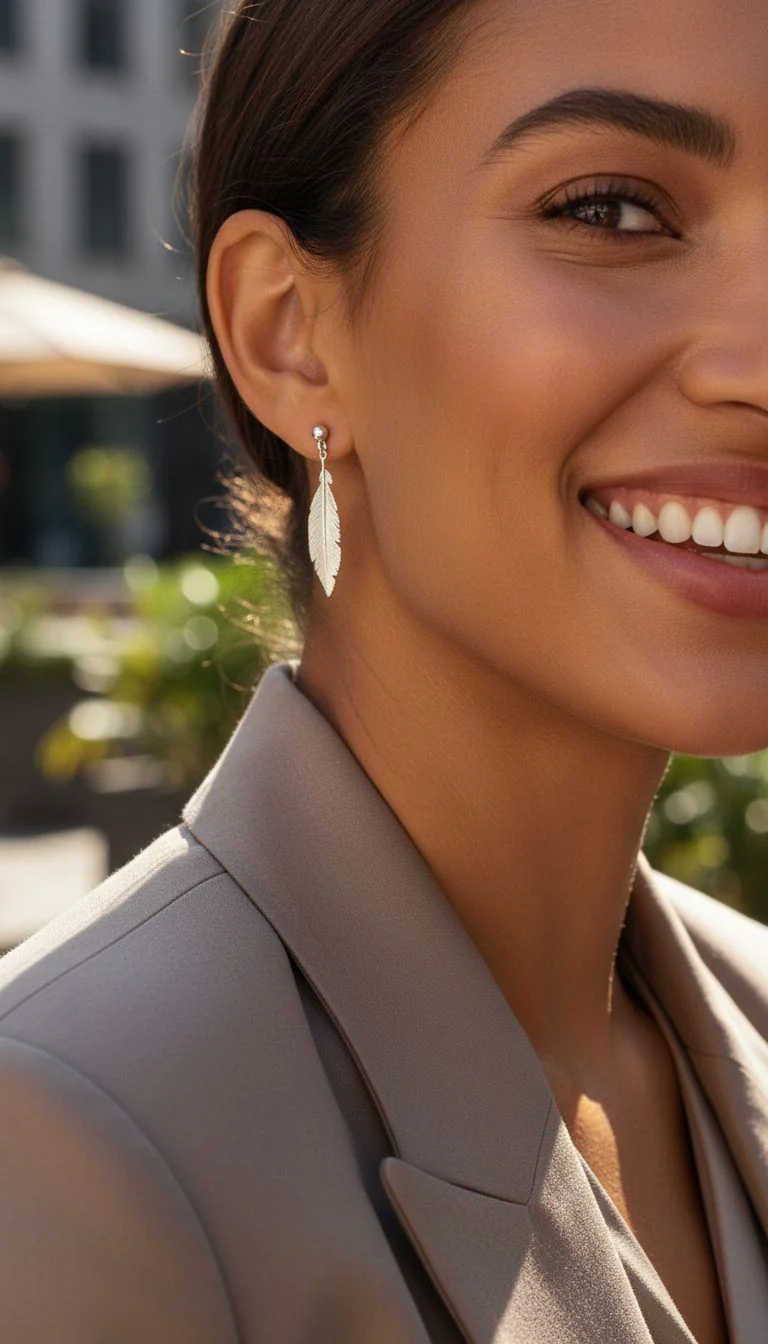 BOUCLES D'OREILLES EN ARGENT PLUME - Image 2