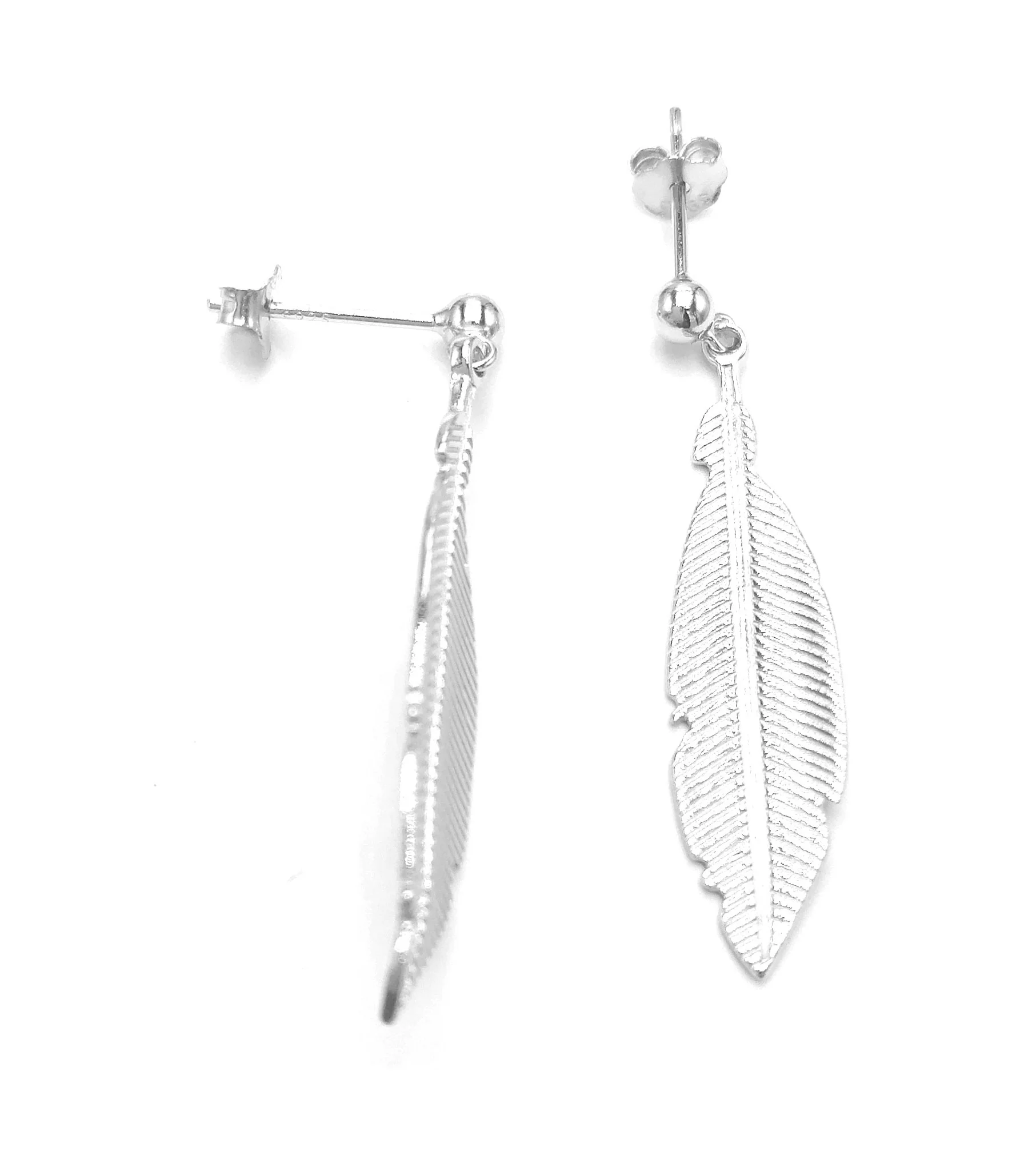 BOUCLES D'OREILLES EN ARGENT PLUME - Image 3