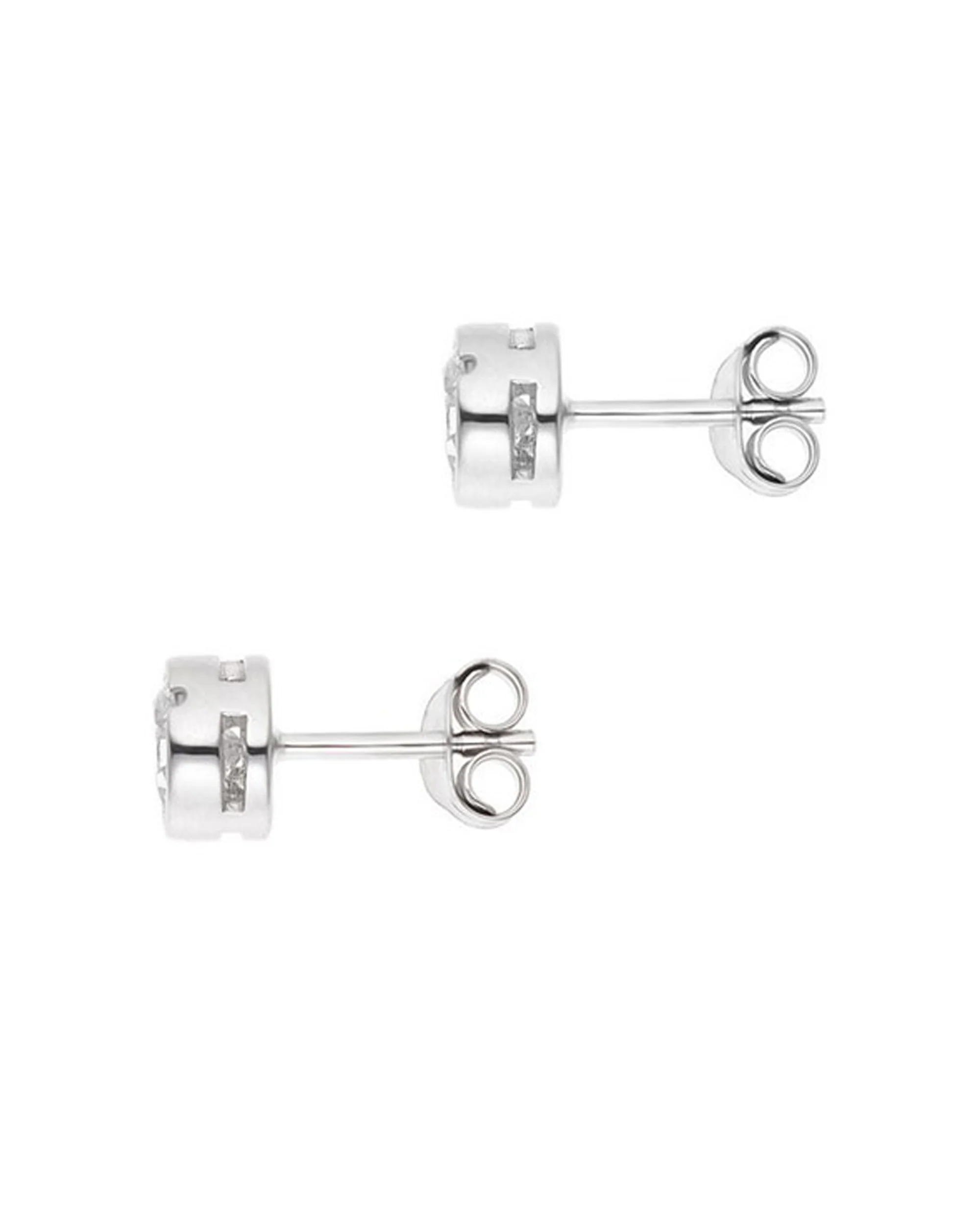 BOUCLES D'OREILLES EN ARGENT SOLITAIRE CLOS - Image 3