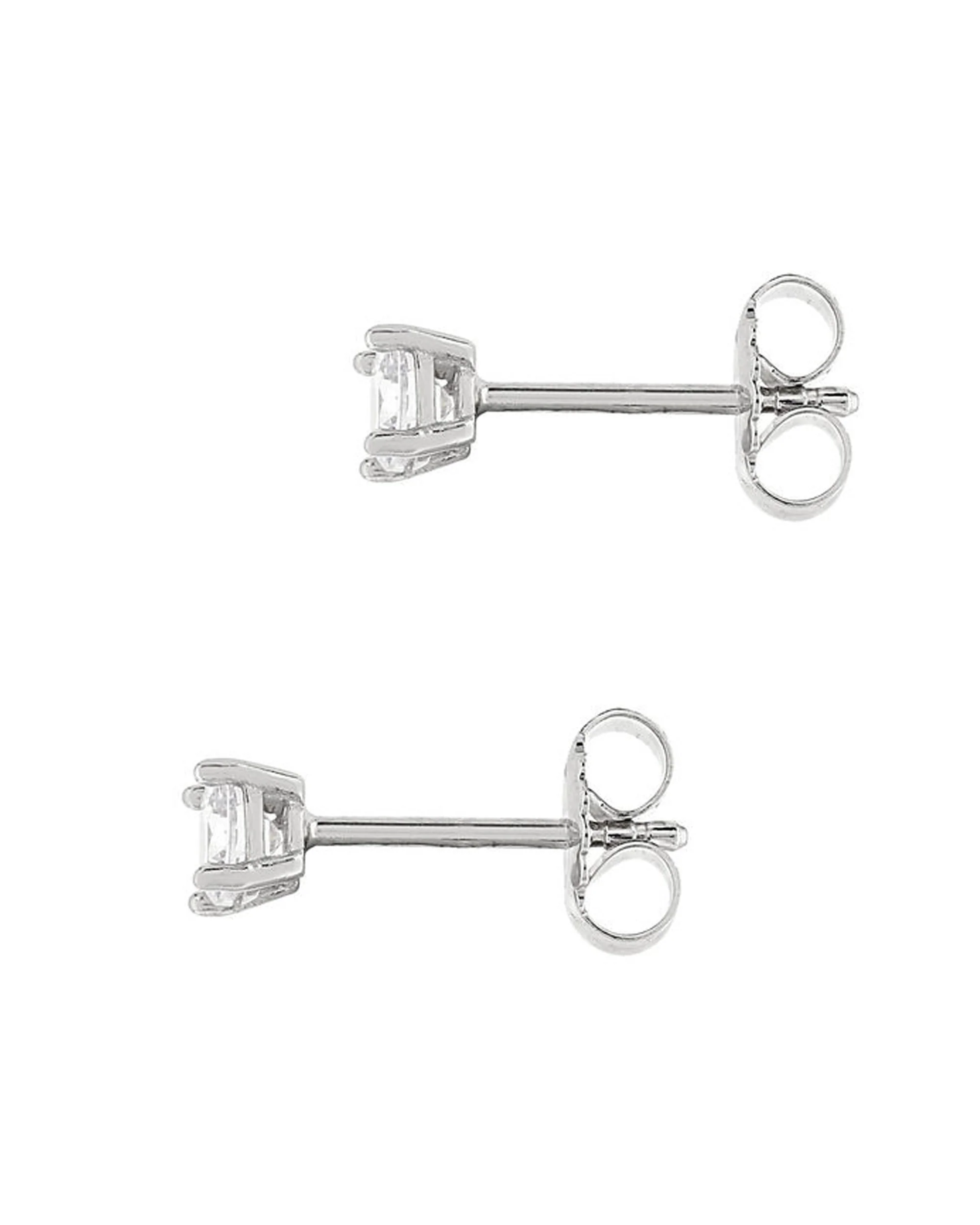 BOUCLES D'OREILLES EN ARGENT SOLITAIRE SUR GRIFFES - Image 3