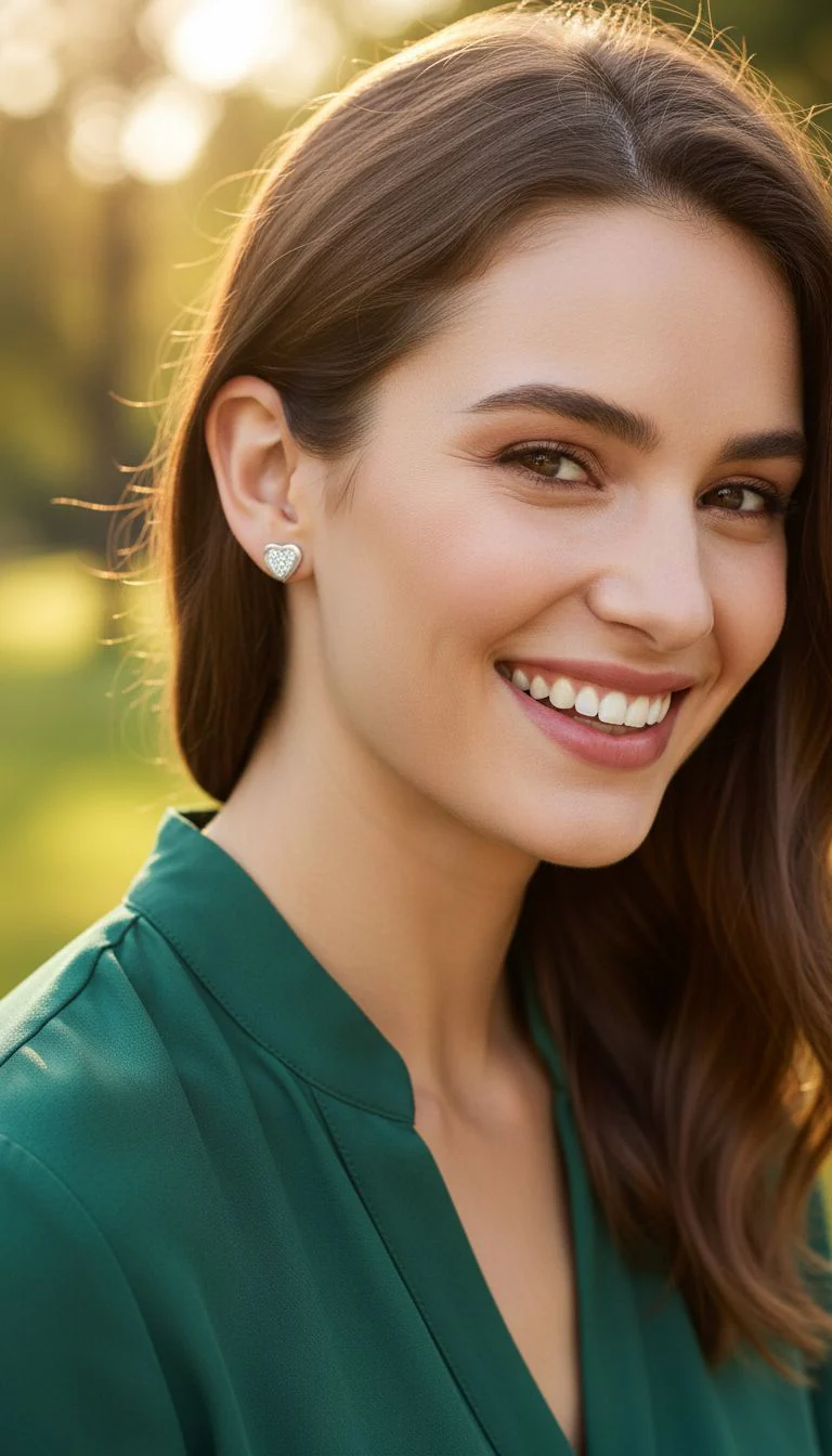 BOUCLES D'OREILLES EN ACIER COEUR AVEC STRASS - Image 2