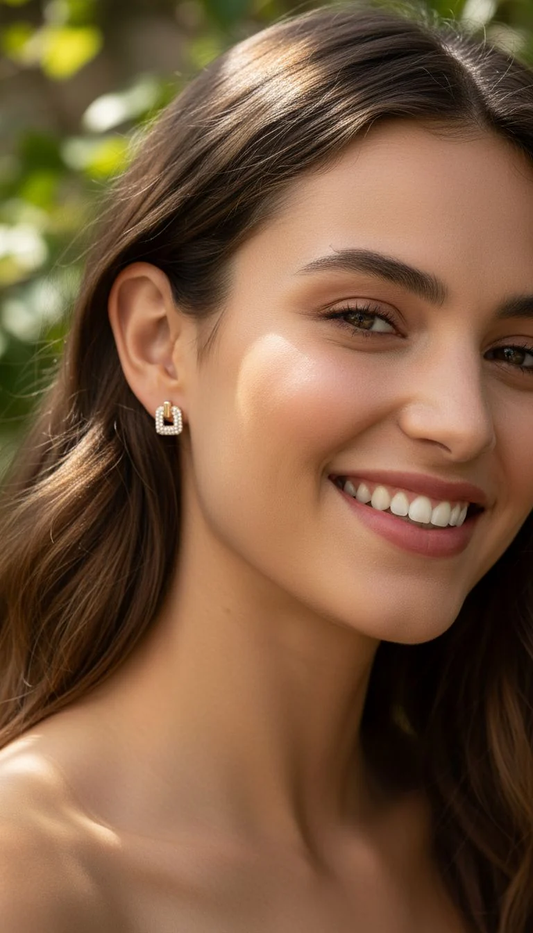 BOUCLES D'OREILLES CARREES AVEC ZIRCONIUM - Image 2
