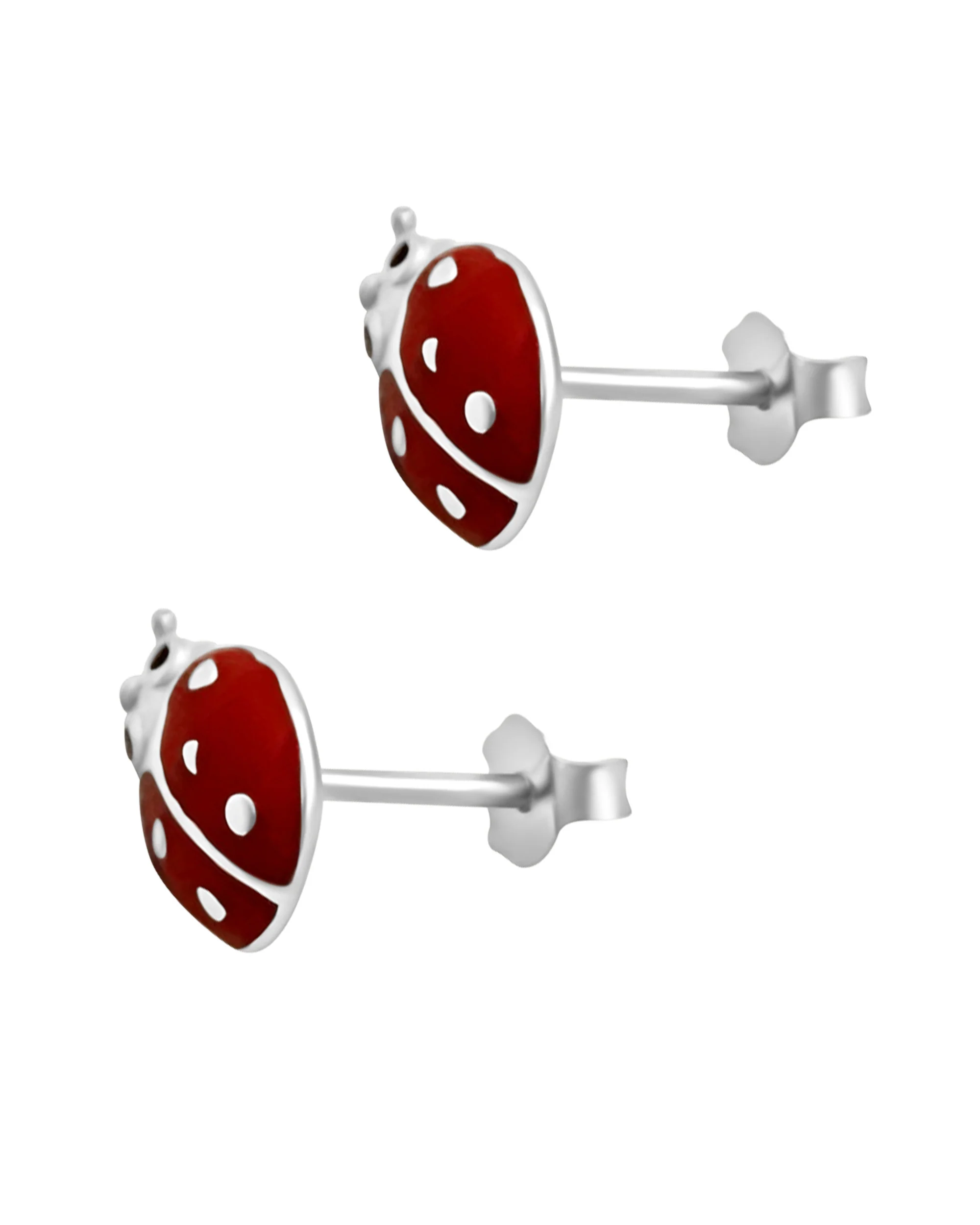 BOUCLES D'OREILLES EN ARGENT COCCINELLE - Image 3