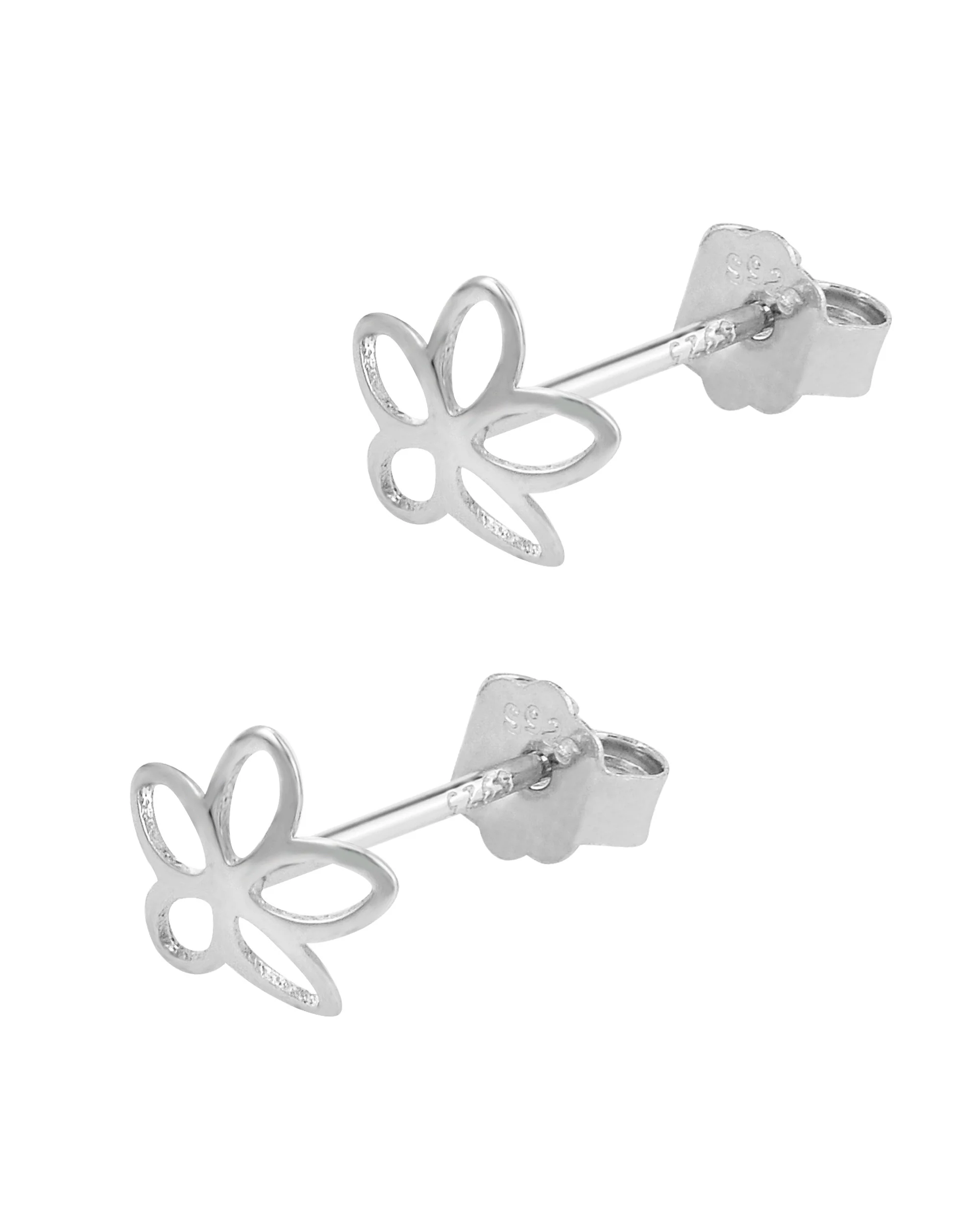 BOUCLES D'OREILLES EN ARGENT FLEUR - Image 3