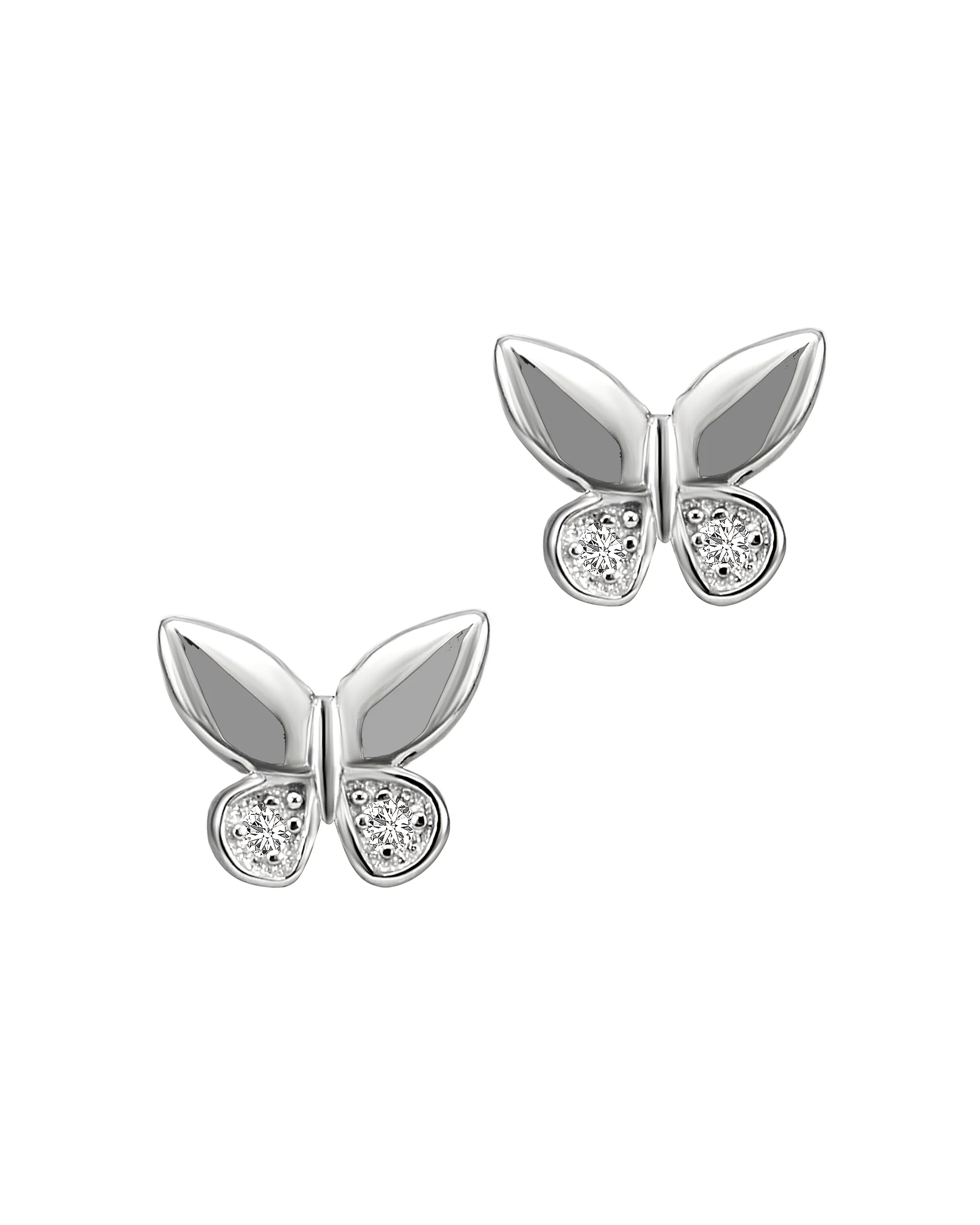 BOUCLES D'OREILLES EN ARGENT PAPILLONS AVEC PIERRES