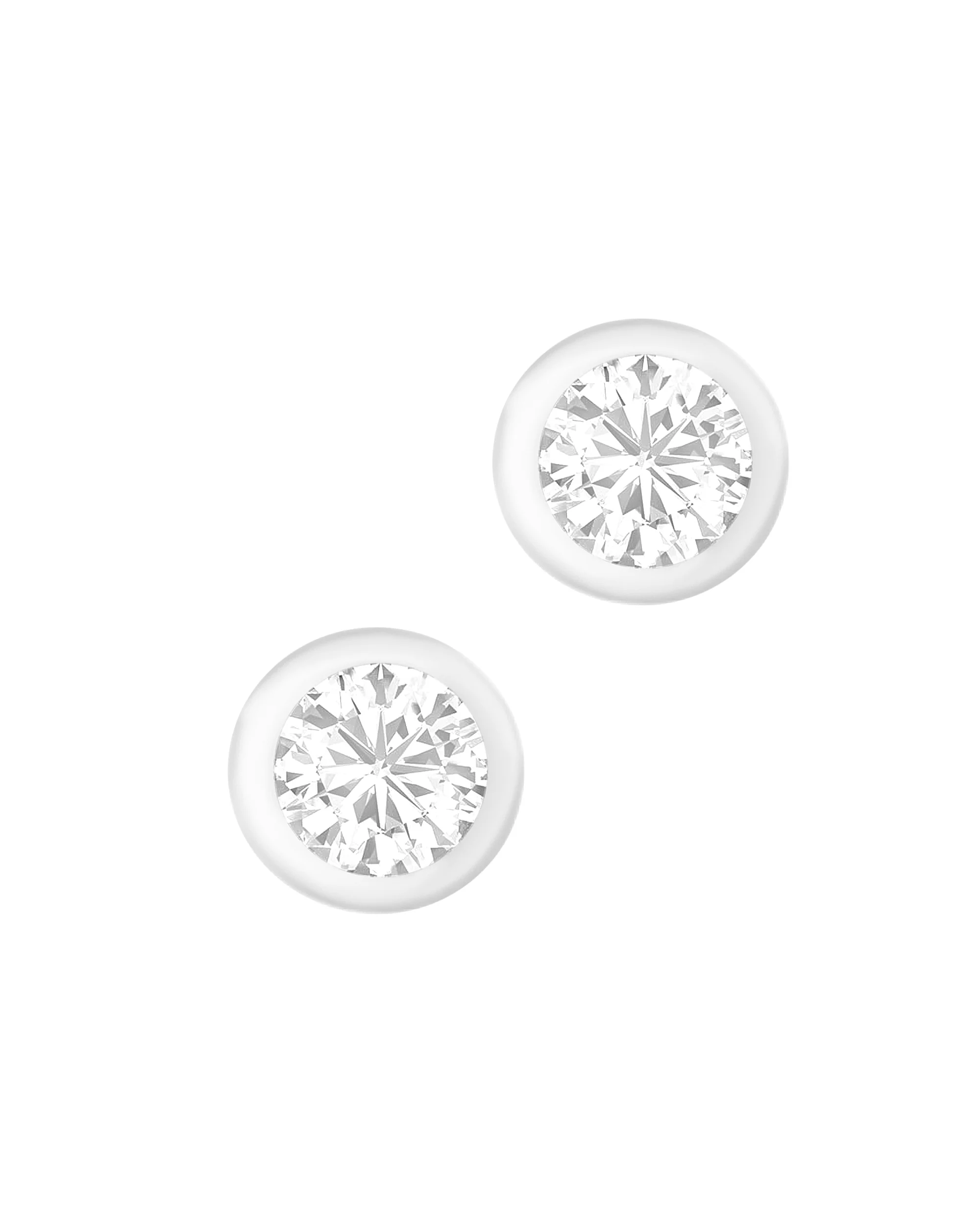 BOUCLES D'OREILLES EN ARGENT SOLITAIRE CLOS