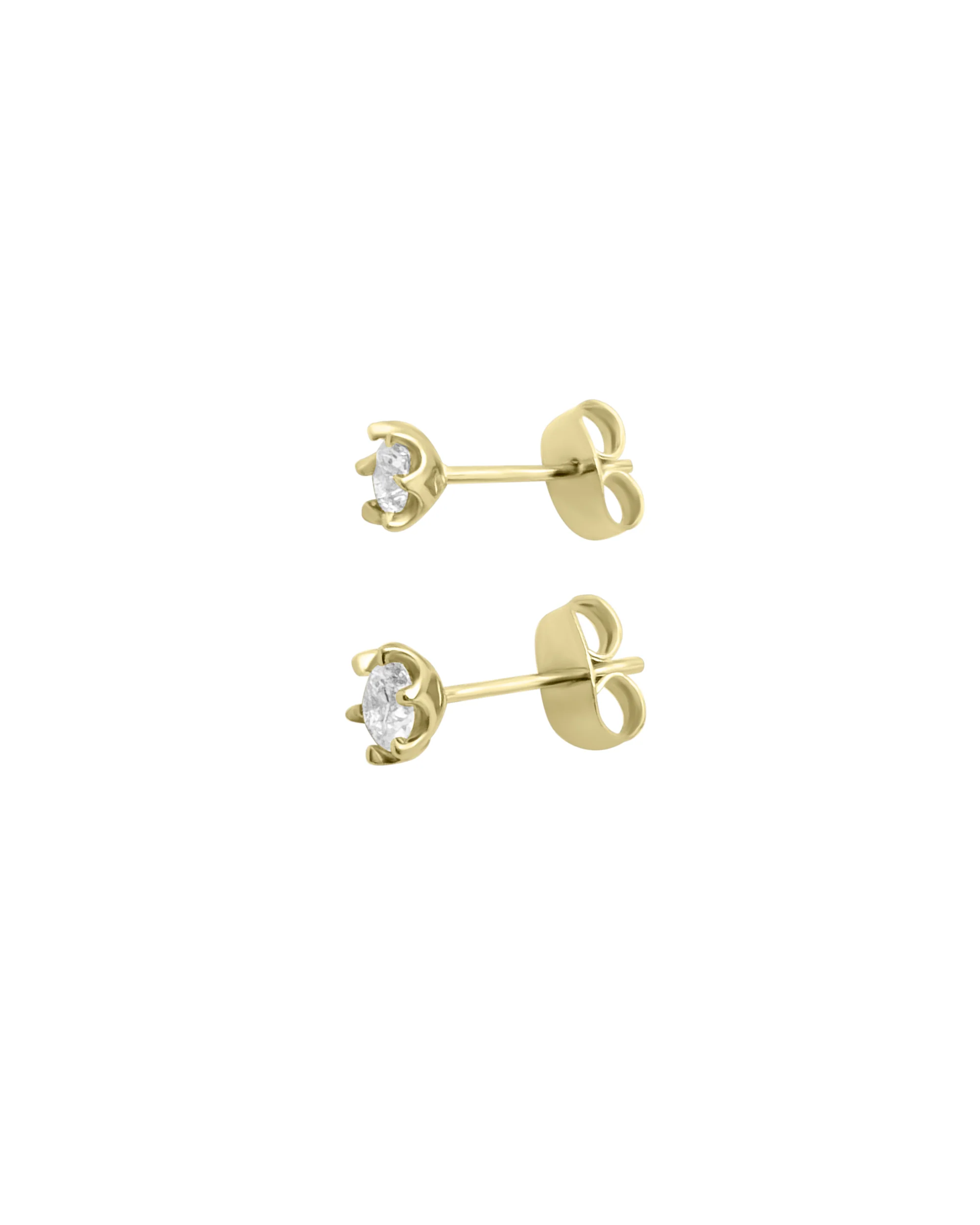 BOUCLES D'OREILLES EN PLAQUE OR SOLITAIRE 5 MM - Image 3