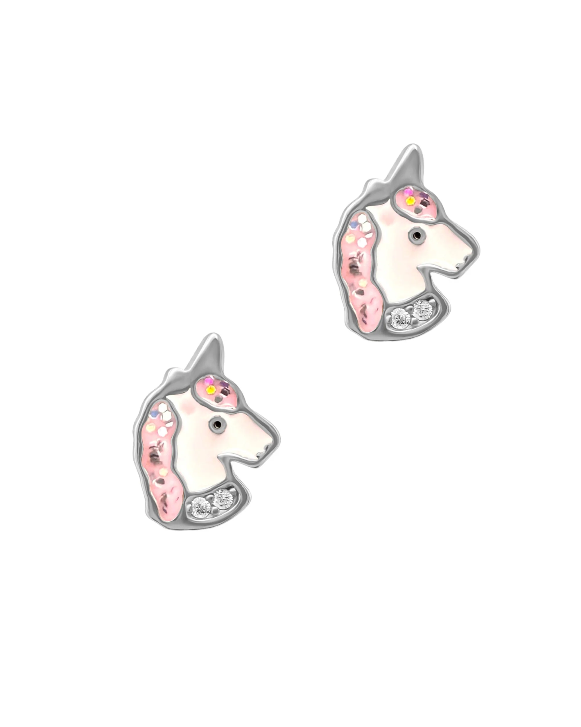 BOUCLES D'OREILLES ENFANT EN ARGENT LICORNE