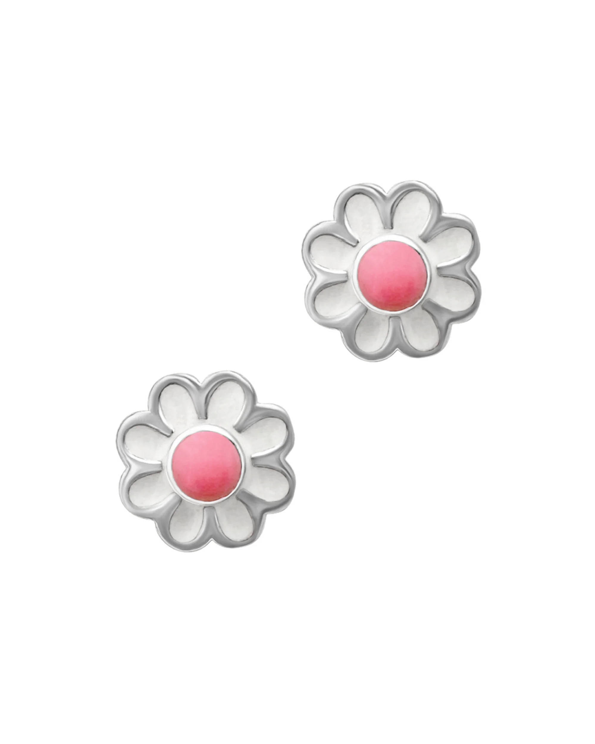 BOUCLES D'OREILLES ENFANT EN ARGENT MOTIF FLEUR