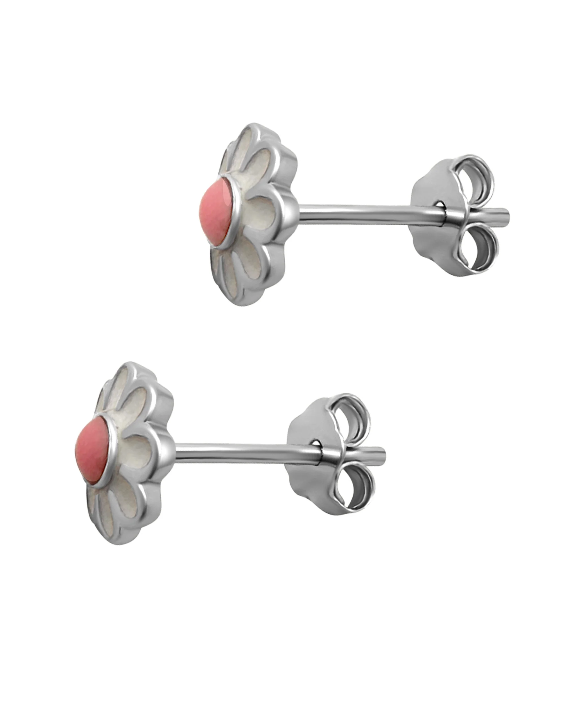 BOUCLES D'OREILLES ENFANT EN ARGENT MOTIF FLEUR - Image 3