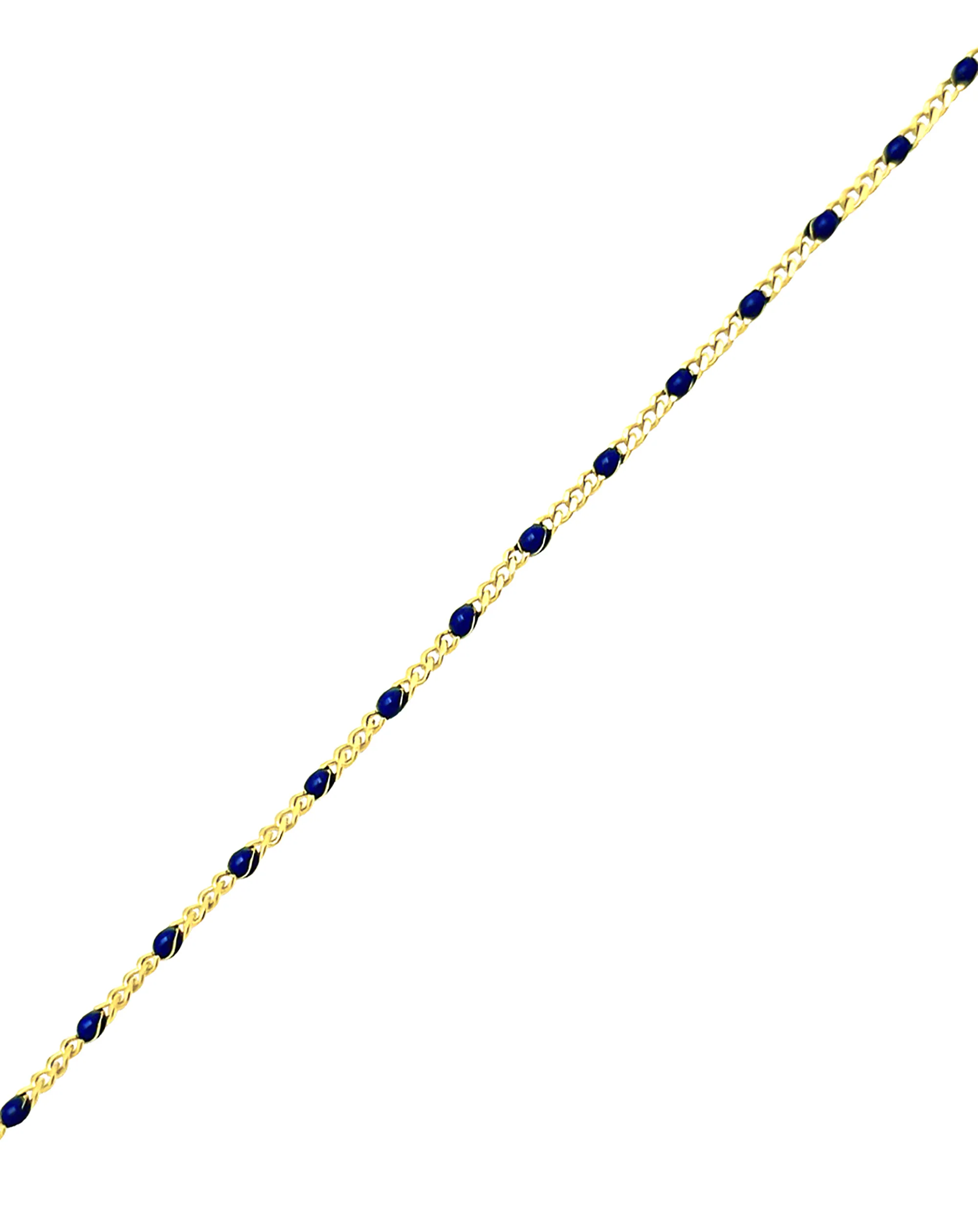 BRACELET EN ACIER DORÉ AVEC BILLES BLEUES