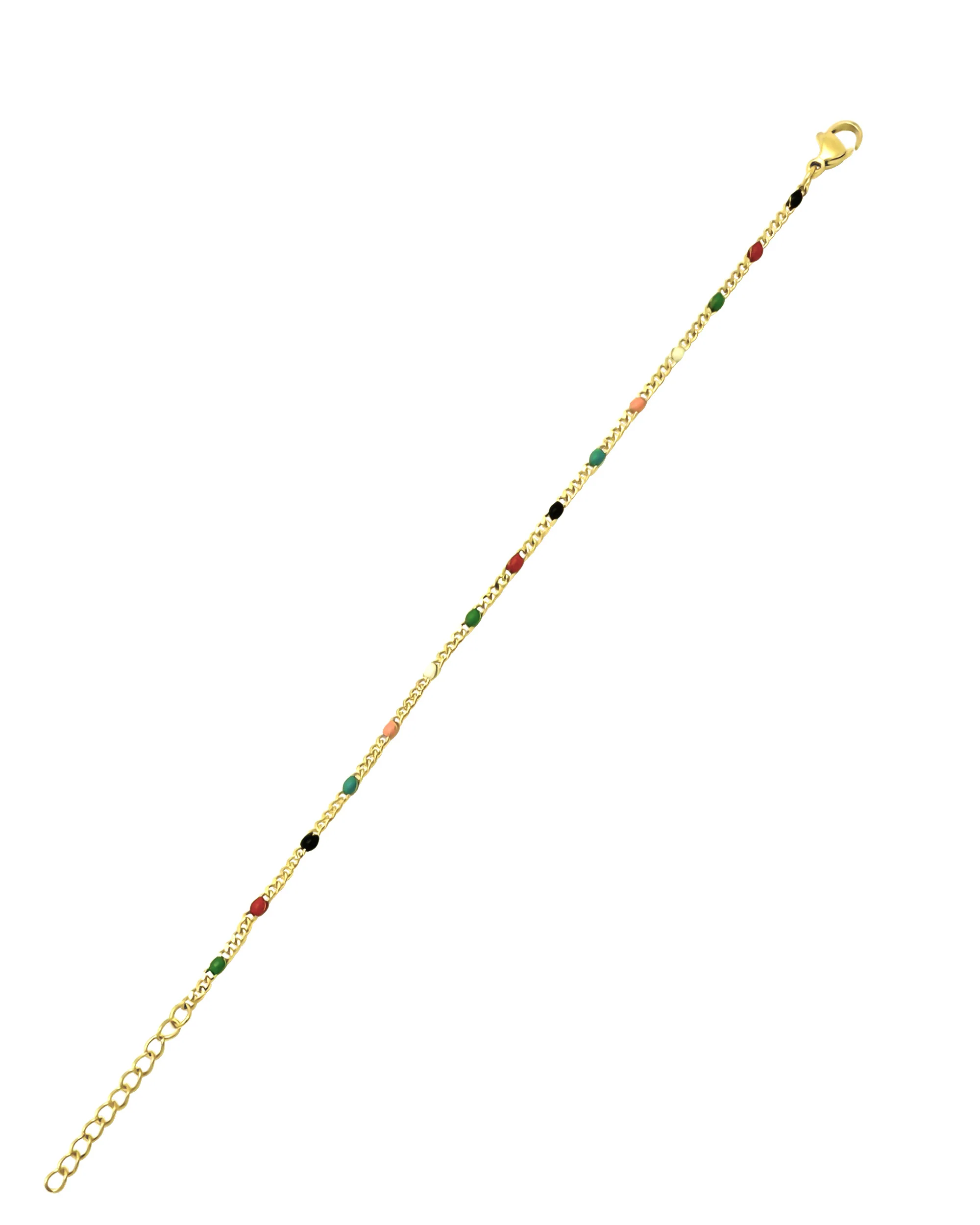 BRACELET EN ACIER DORE AVEC BILLES MULTICOLOR - Image 3