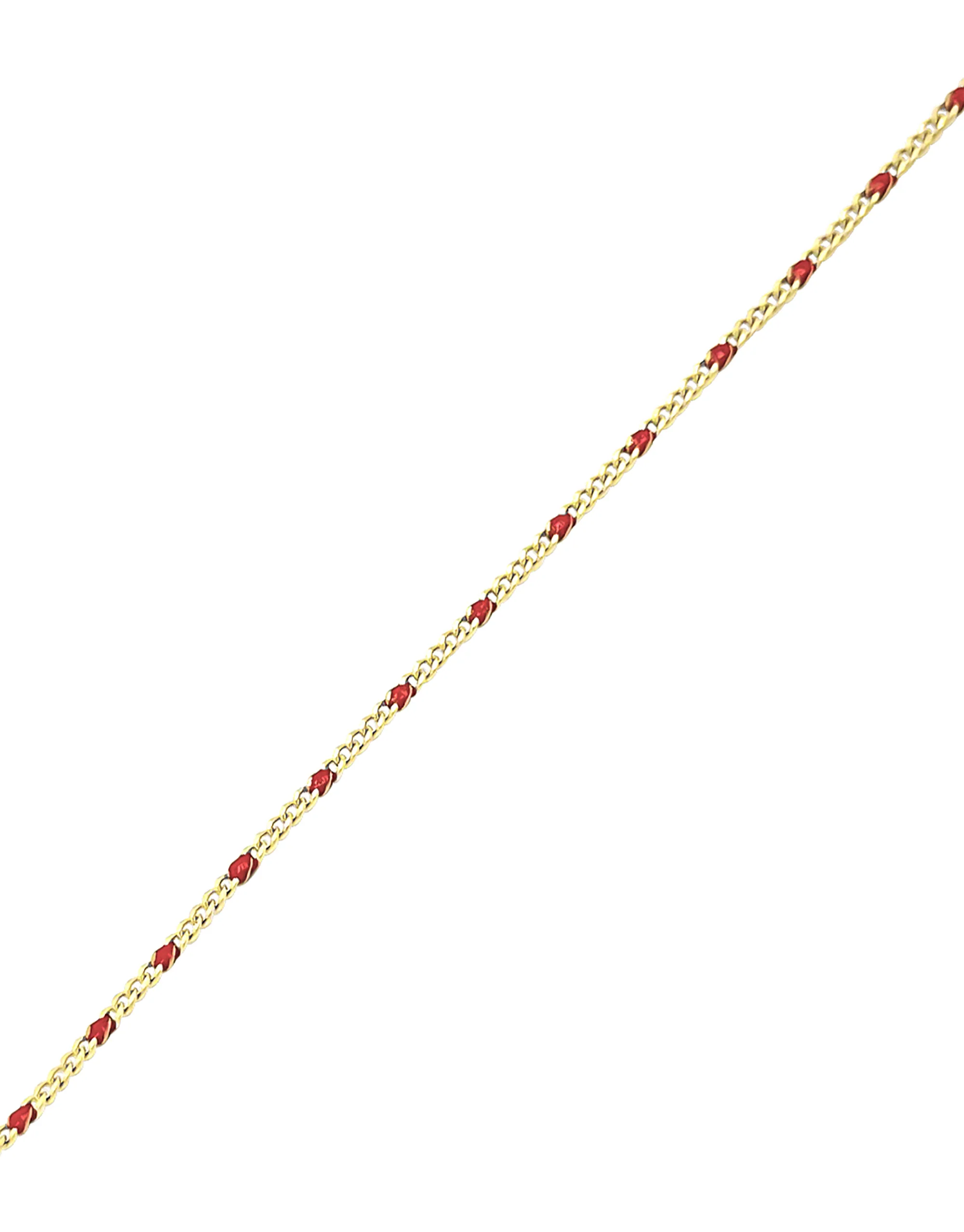 BRACELET EN ACIER DORE AVEC BILLES ROUGES