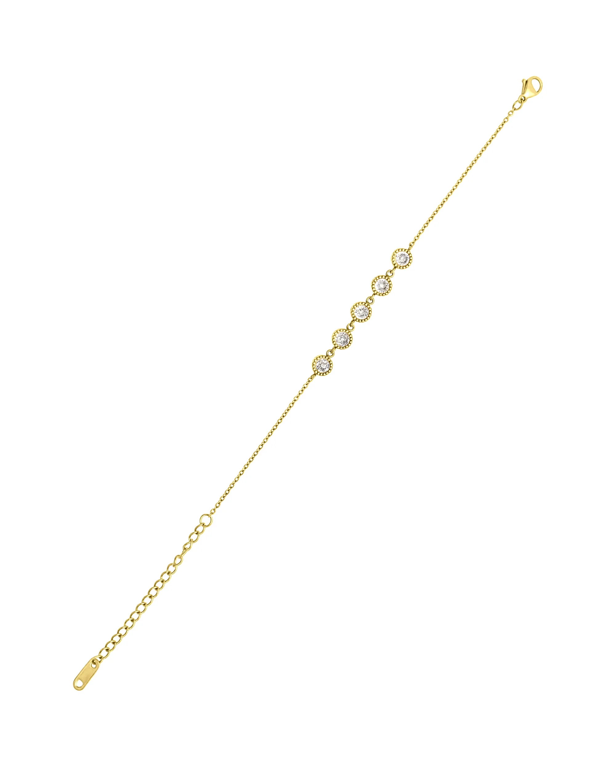 BRACELET EN ACIER DORE AVEC CERCLES ET ZIRCONIUM - Image 3