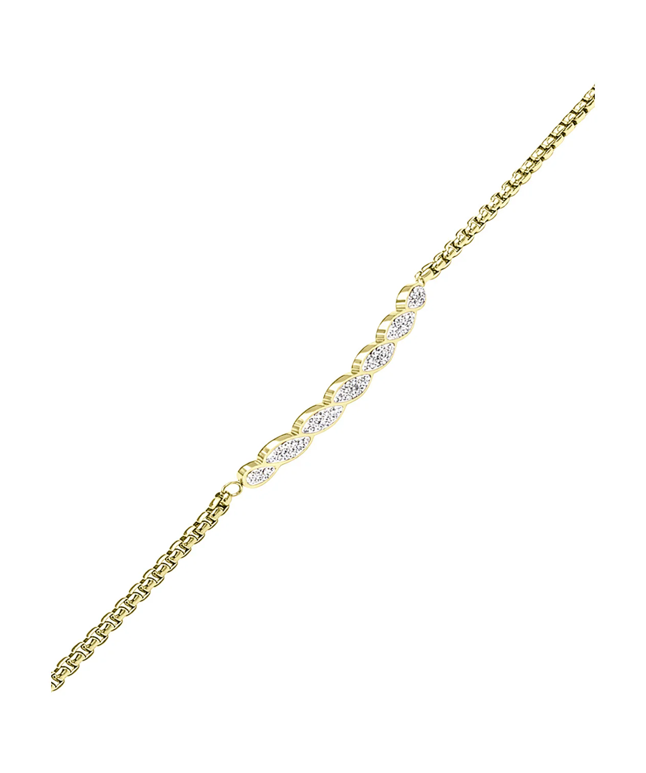 BRACELET EN ACIER DORE AVEC STRASS