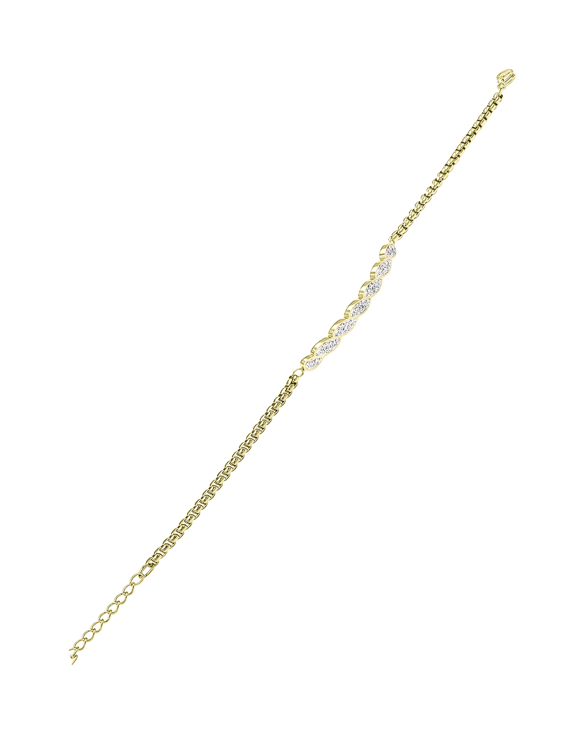 BRACELET EN ACIER DORE AVEC STRASS - Image 3