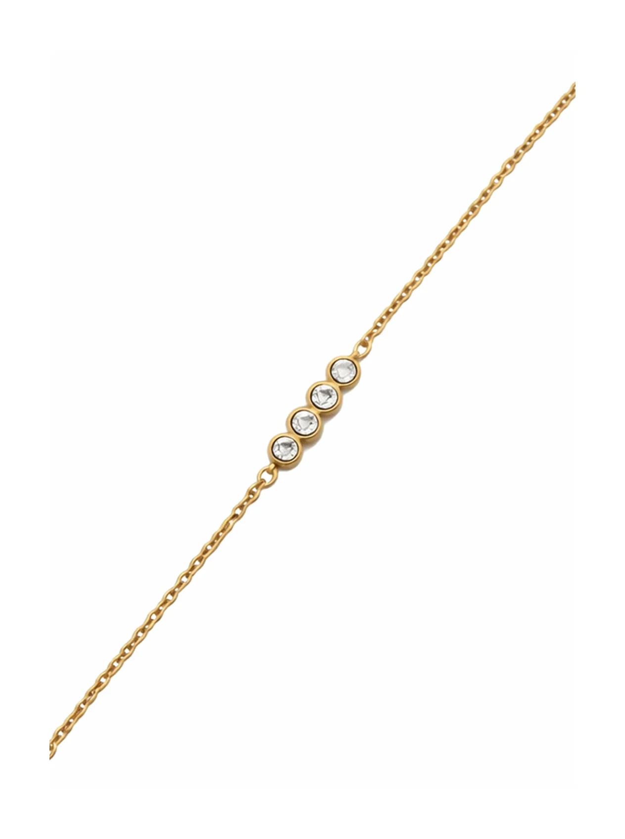 BRACELET EN ACIER DORÉ AVEC STRASS