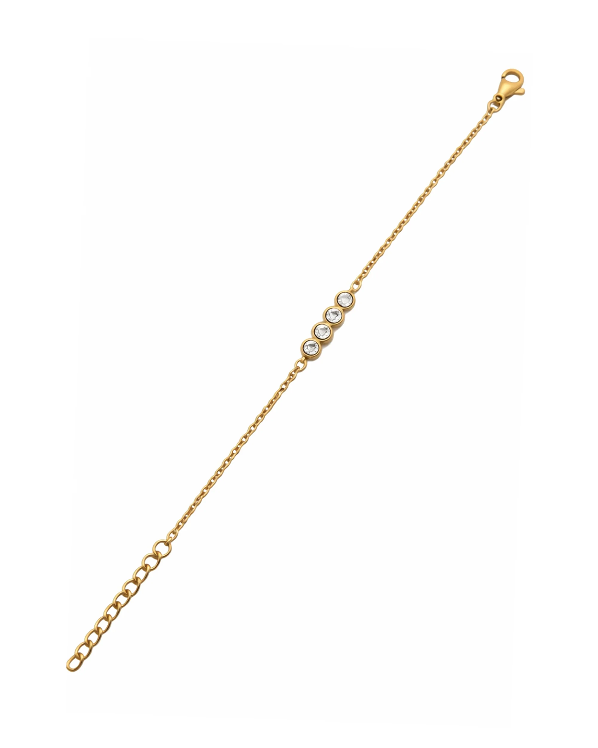 BRACELET EN ACIER DORÉ AVEC STRASS - Image 3