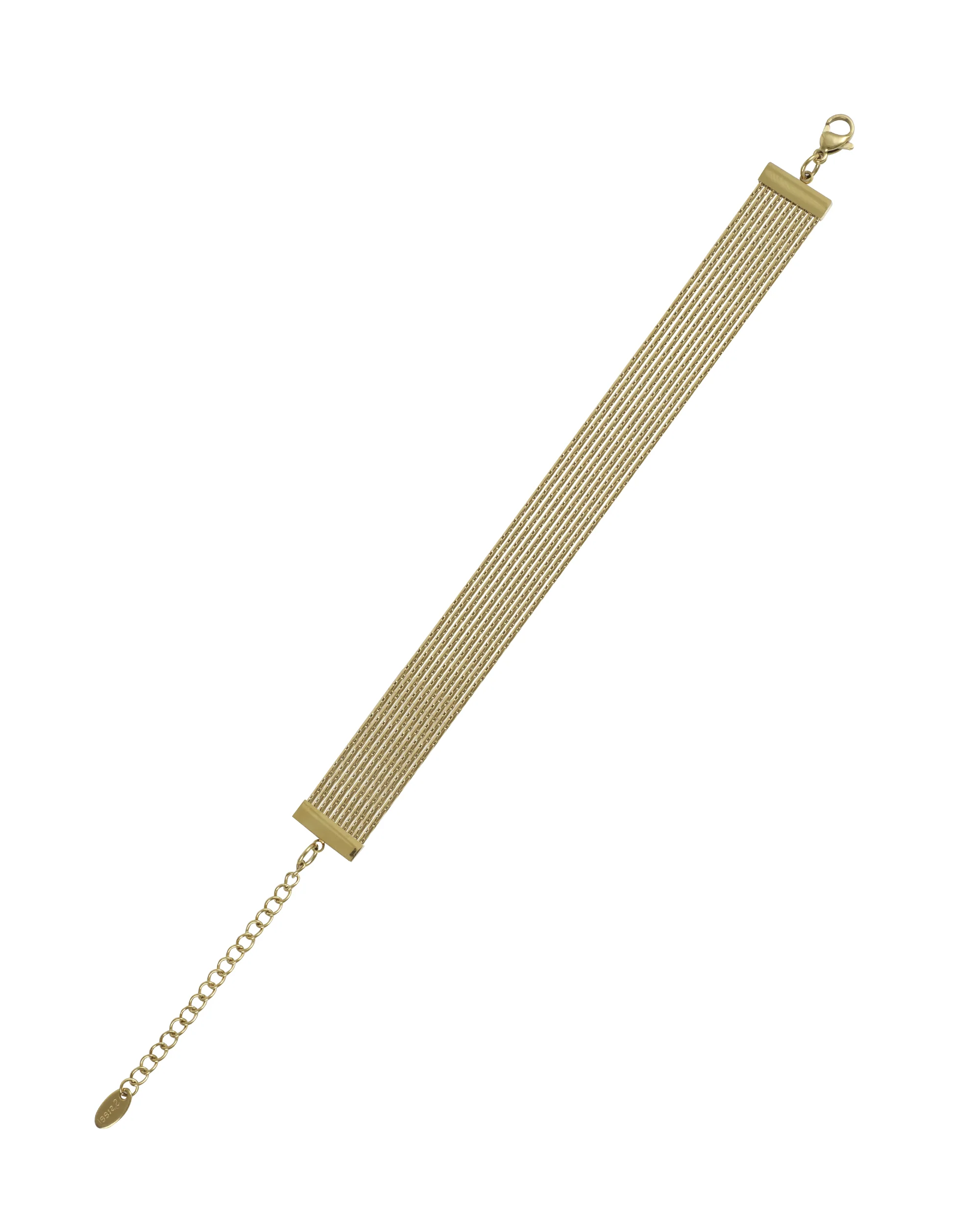 BRACELET EN ACIER DORE MULTI-MAILLES