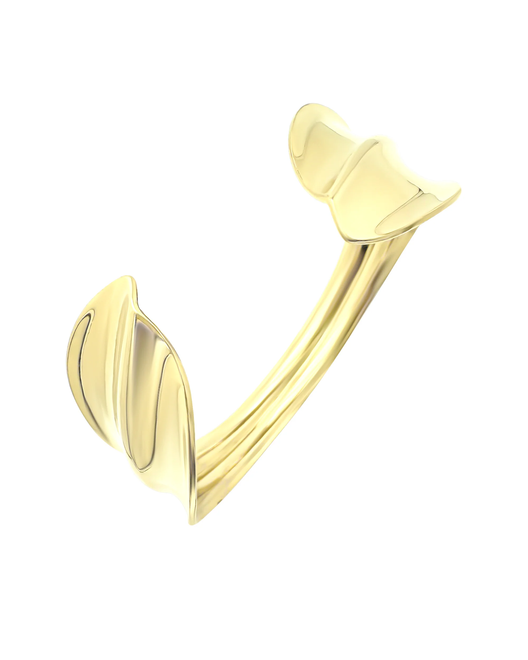 BRACELET EN ACIER DORE RIGIDE PETALE