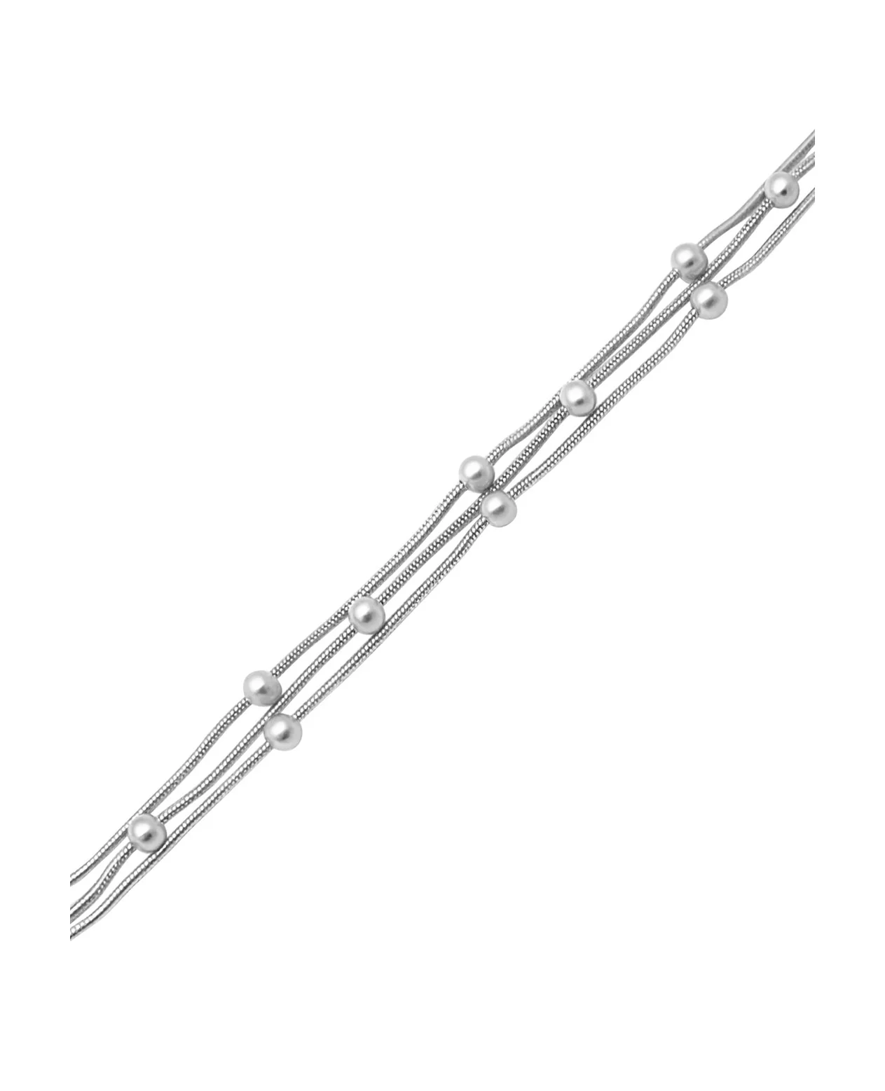 BRACELET EN ACIER TRIPLE MAILLE AVEC BILLES
