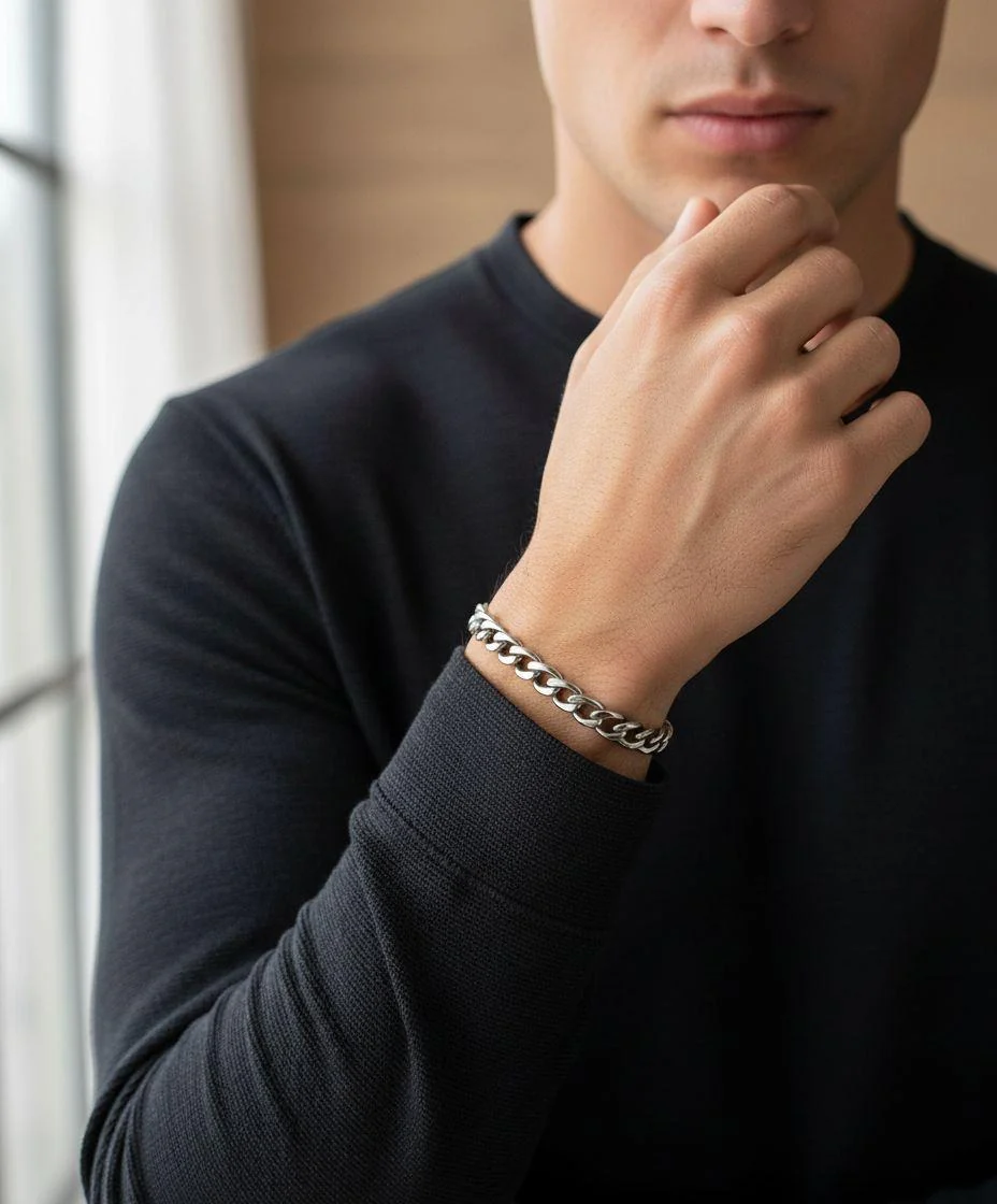 BRACELET EN ACIER MAILLE GOURMETTE - Image 2