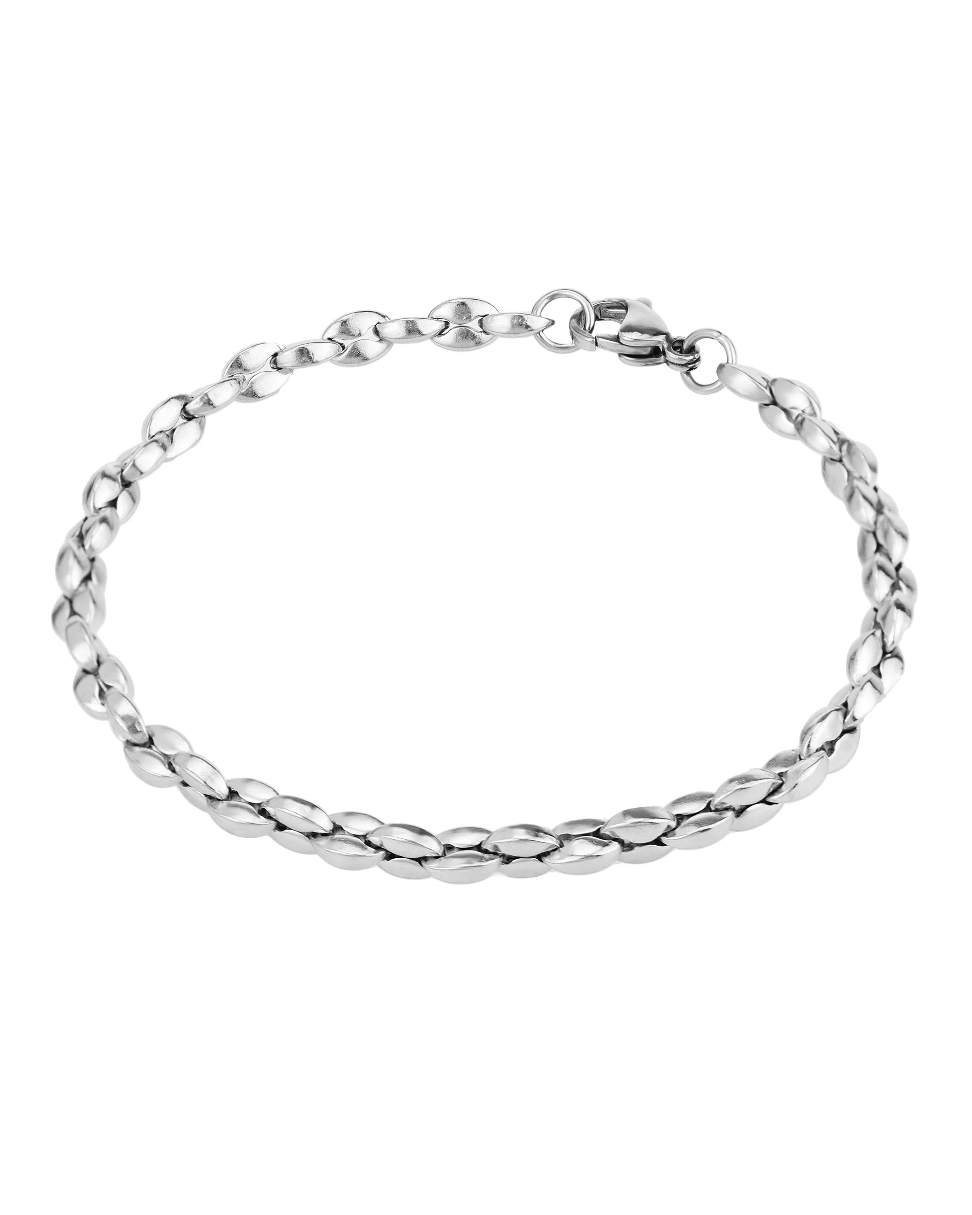 BRACELET EN ACIER MAILLE GRAIN DE CAFE - Image 3