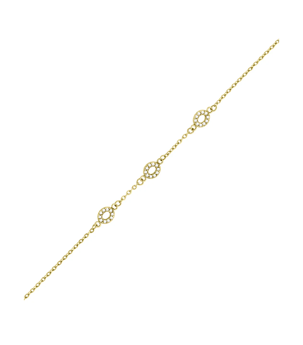 BRACELET EN ACIER TRIPLE CERCLES AVEC STRASS