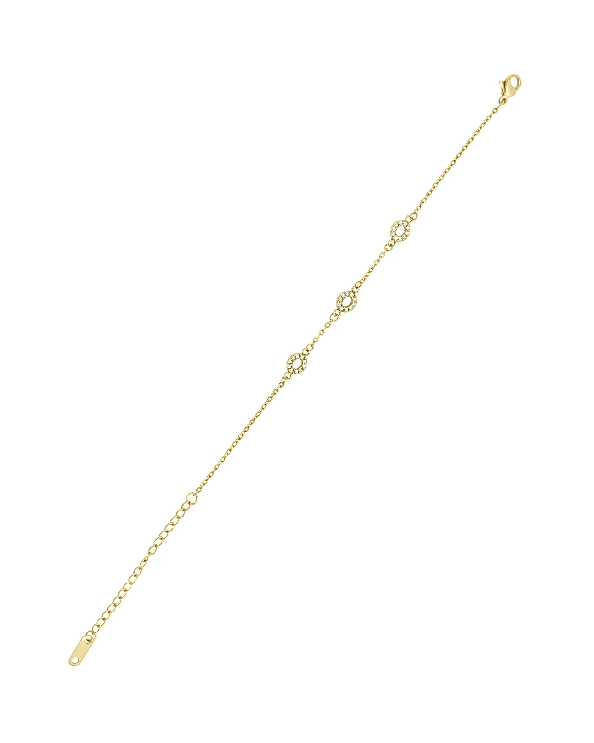 BRACELET EN ACIER TRIPLE CERCLES AVEC STRASS - Image 3
