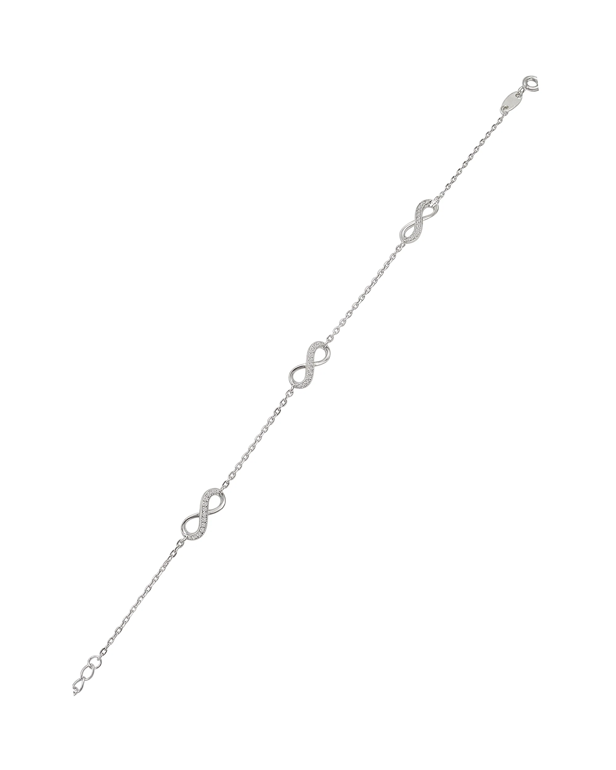 BRACELET EN ARGENT 3 INFINIS AVEC PIERRES - Image 3