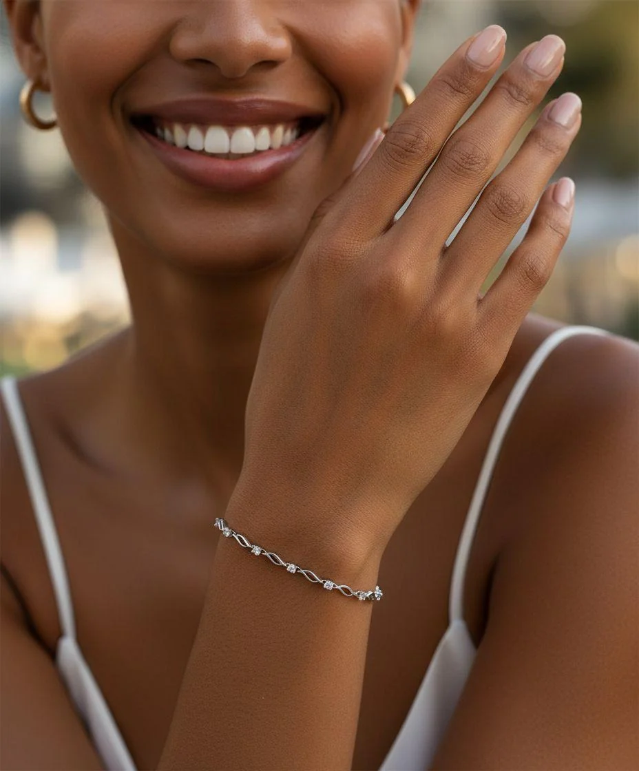 BRACELET EN ARGENT AVEC PIERRES - Image 2