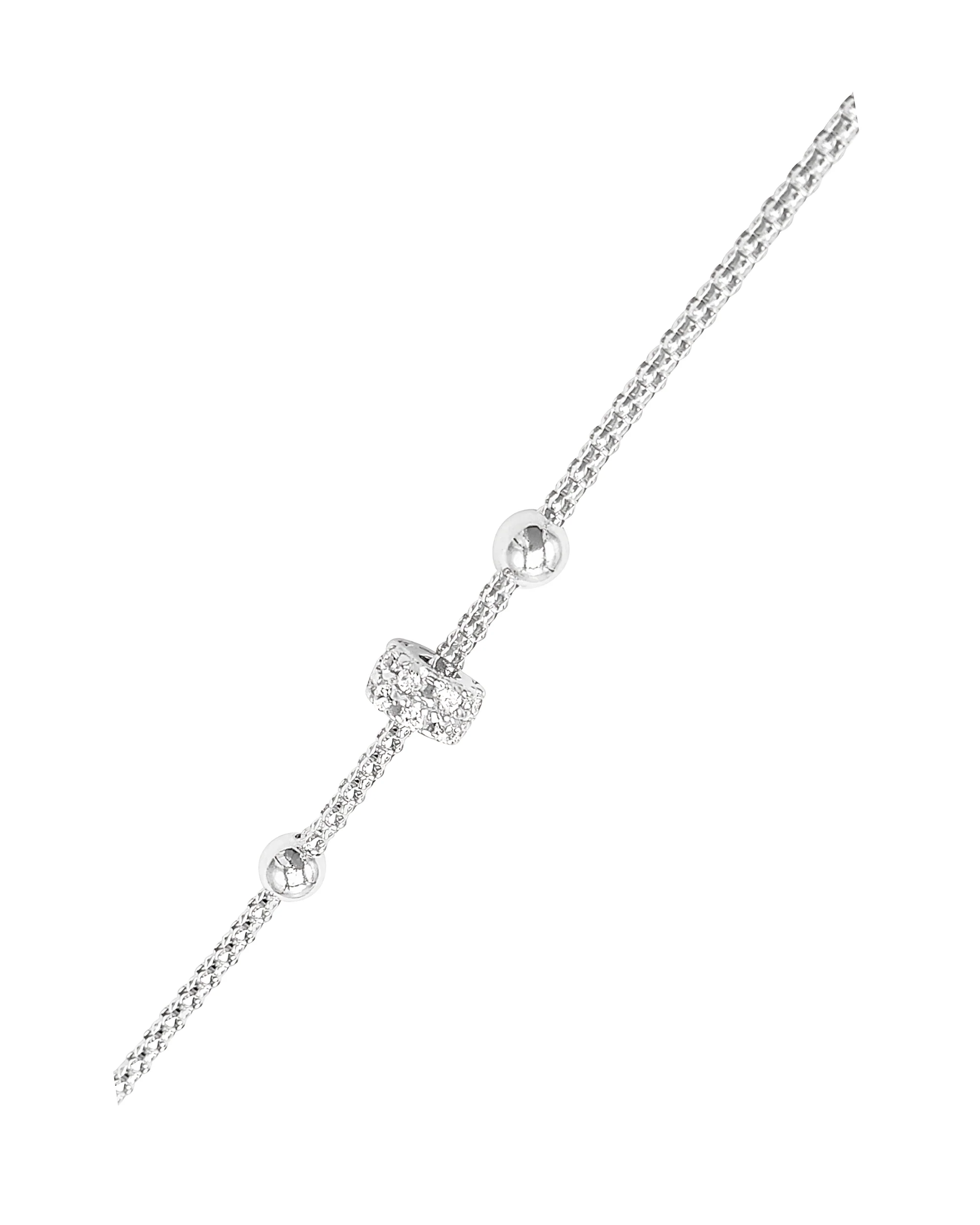 BRACELET EN ARGENT BOULES ET CYLINDRE SERTI DE PIERRES - Image 3