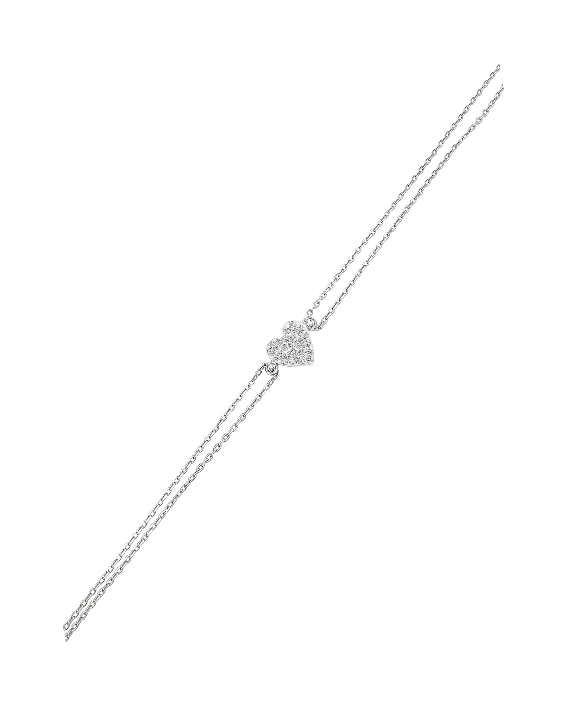 BRACELET EN ARGENT COEUR AVEC STRASS - Image 3