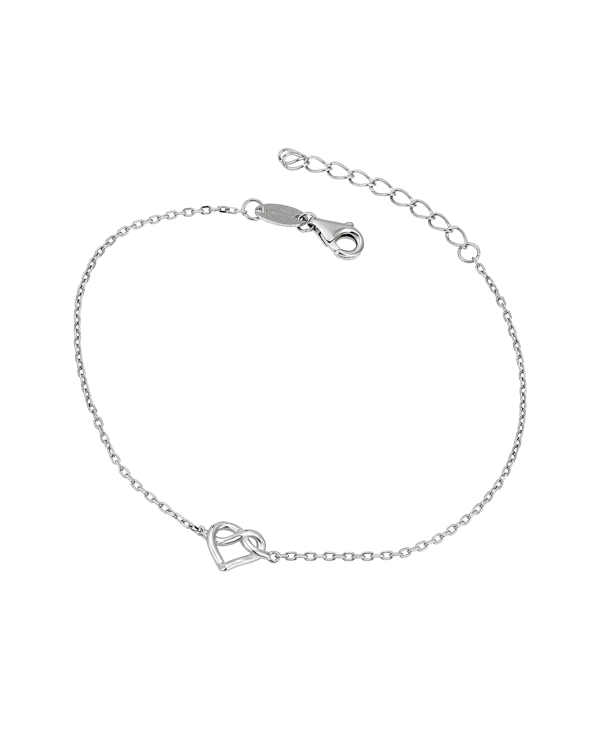 BRACELET EN ARGENT COEUR CROISE