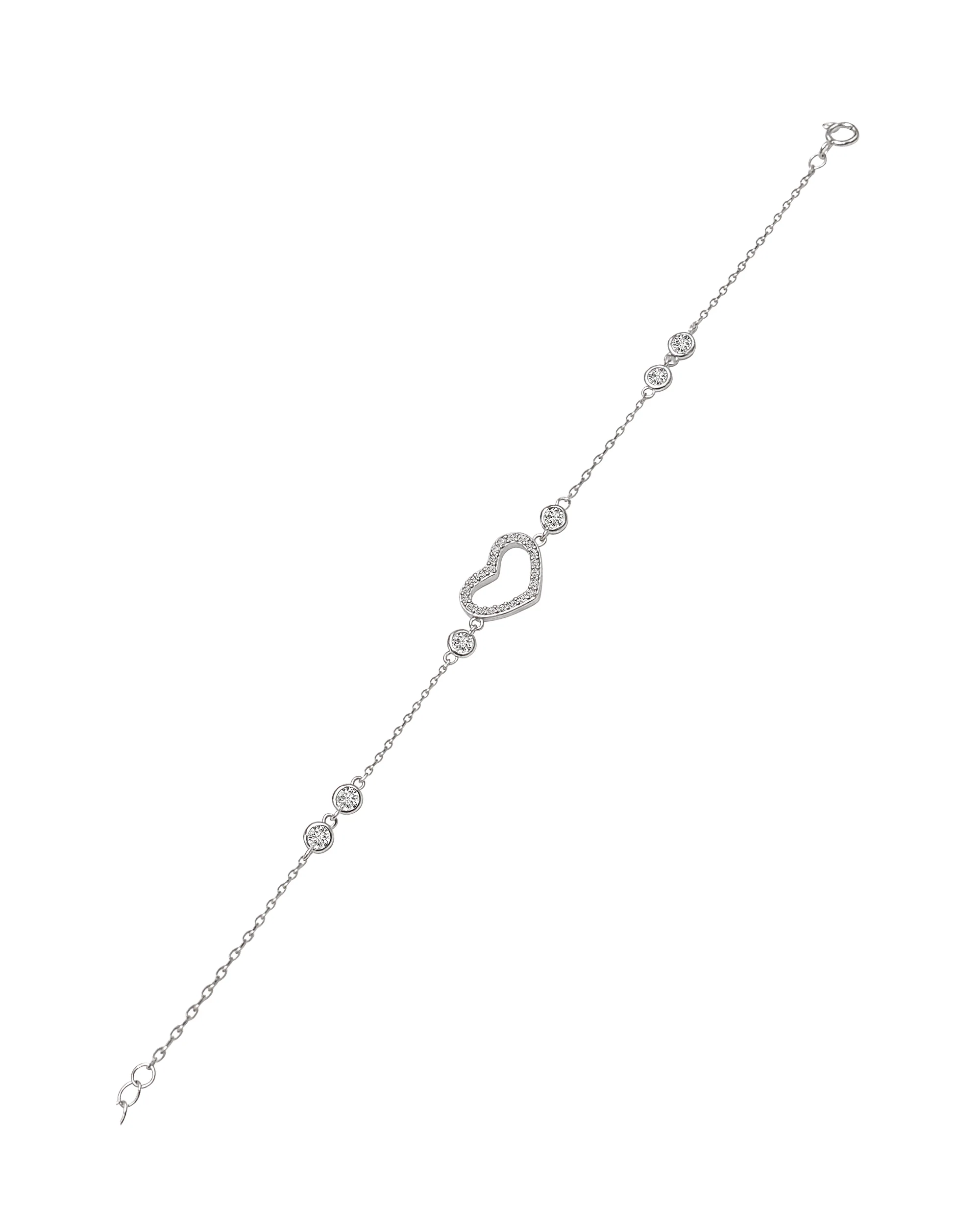 BRACELET EN ARGENT COEUR ET PIERRES - Image 3