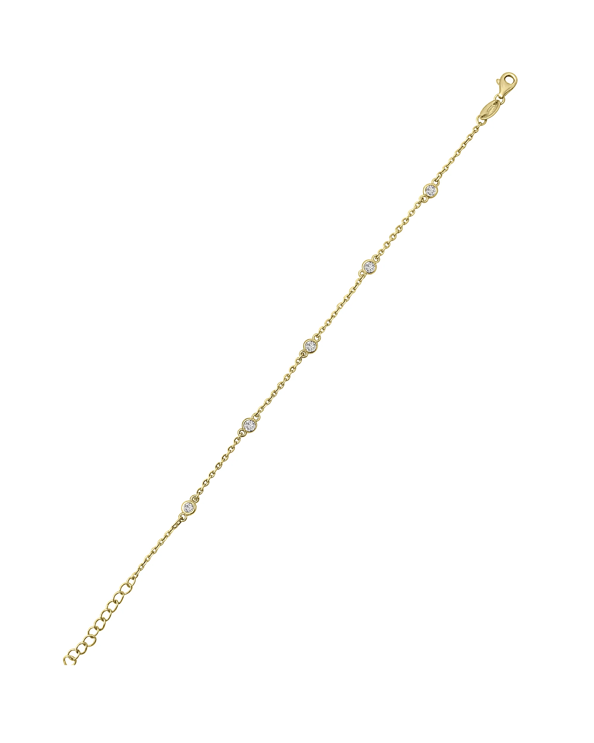 BRACELET EN ARGENT DORE AVEC 5 ZIRCONIUM - Image 3