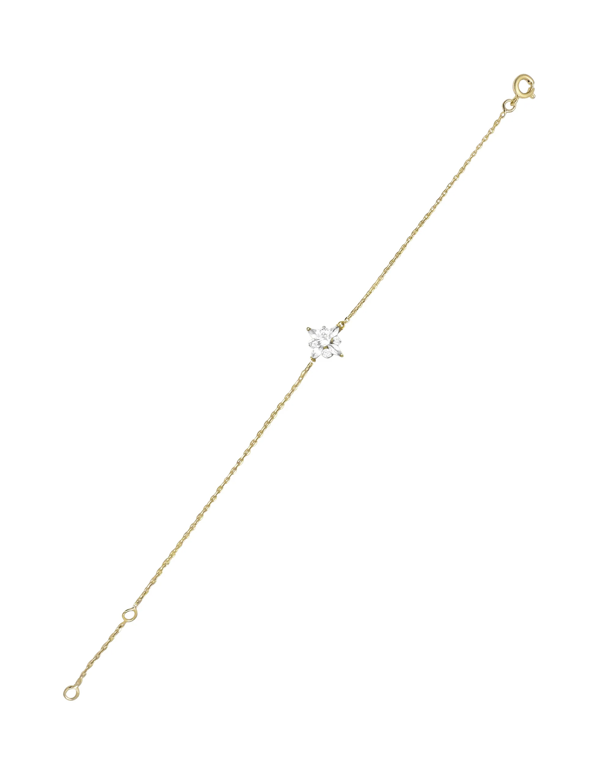BRACELET EN ARGENT DORE FLEUR EN ZIRCONIUM - Image 3
