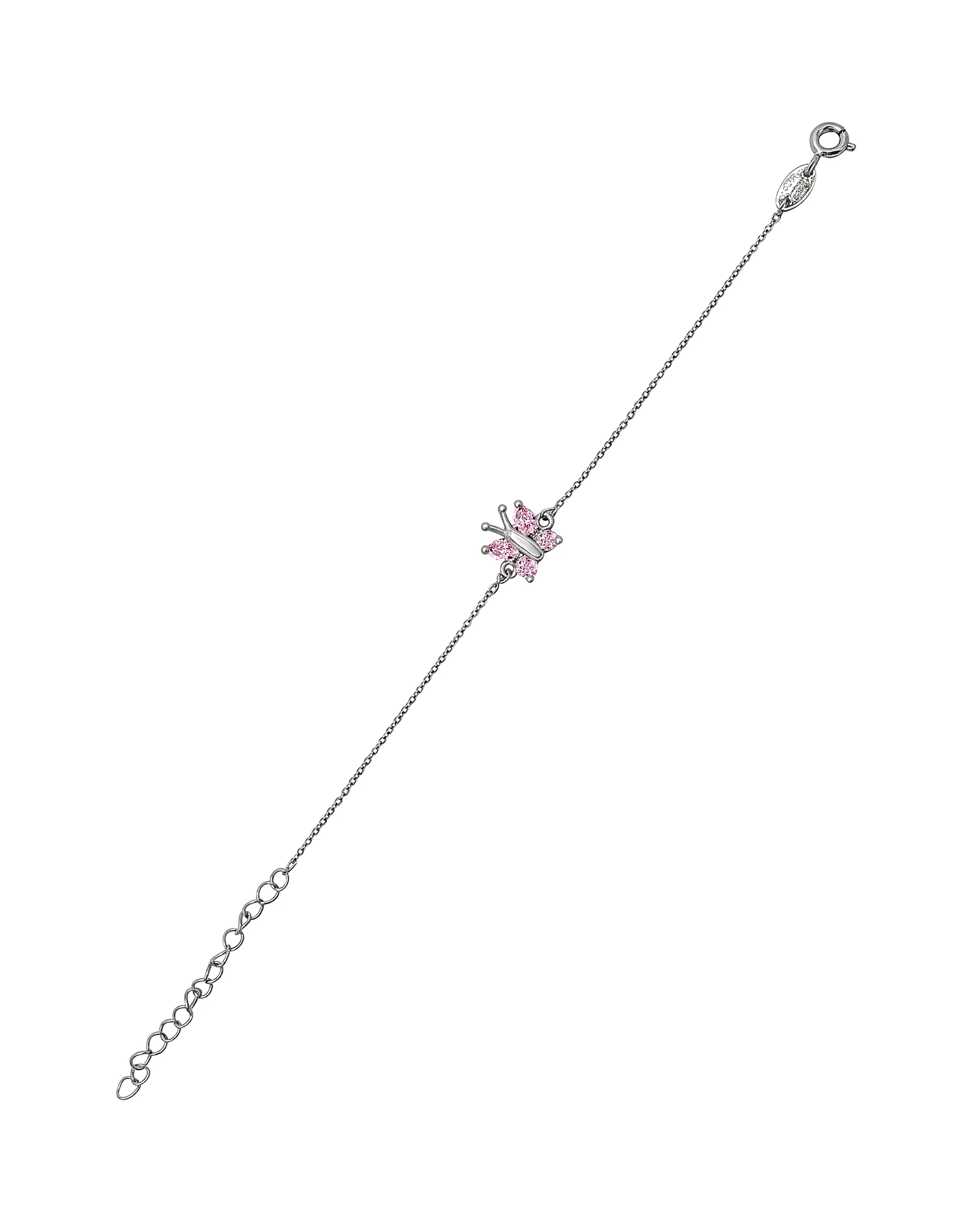 BRACELET EN ARGENT ENFANT  PAPILLON ROSE - Image 3