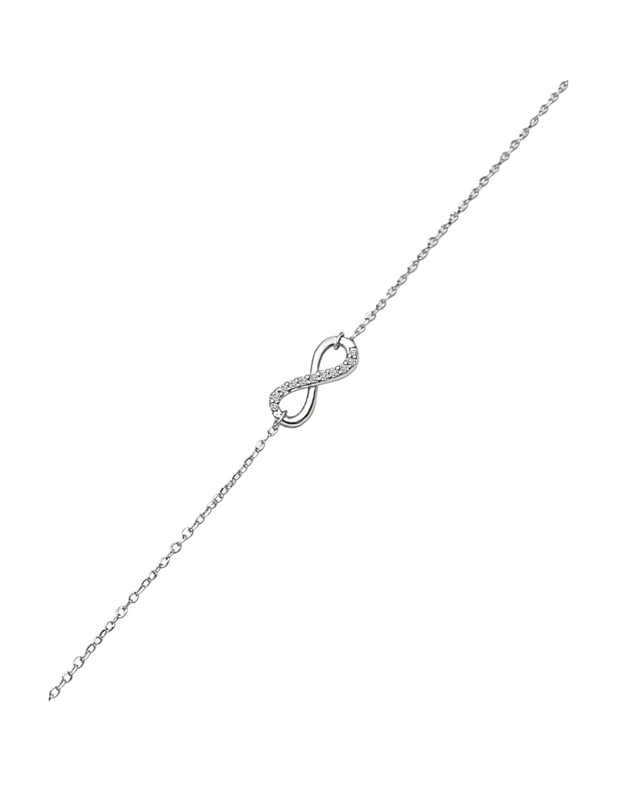 BRACELET EN ARGENT INFINI AVEC PIERRES