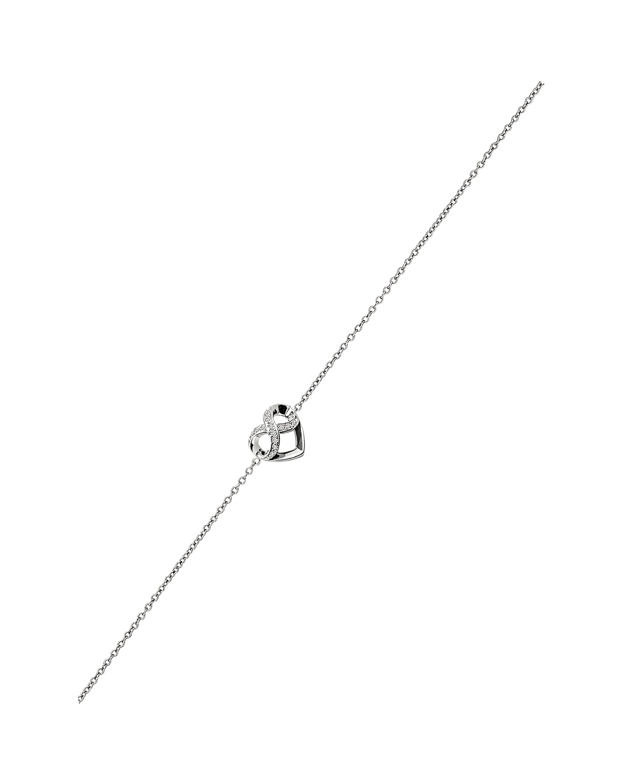 BRACELET EN ARGENT MOTIF COEUR ET INFINI AVEC PIERRES - Image 3