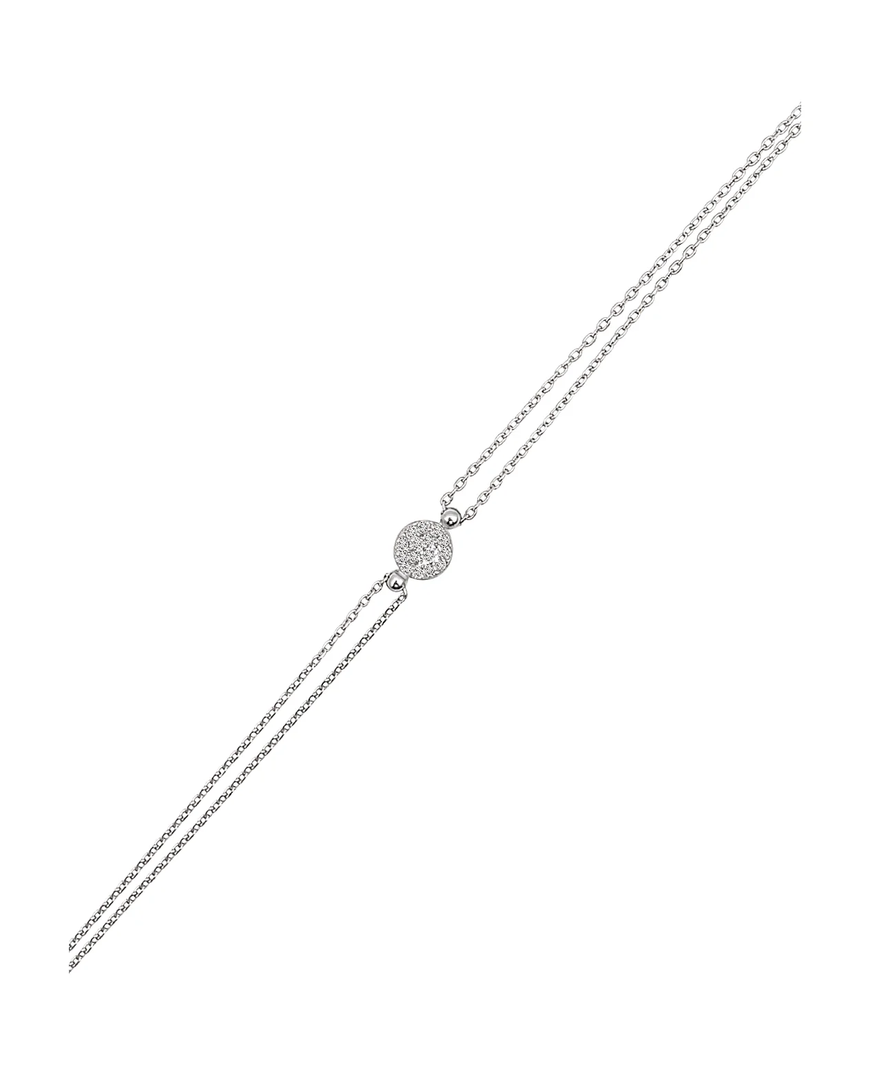BRACELET EN ARGENT ROND AVEC STRASS BLANCS