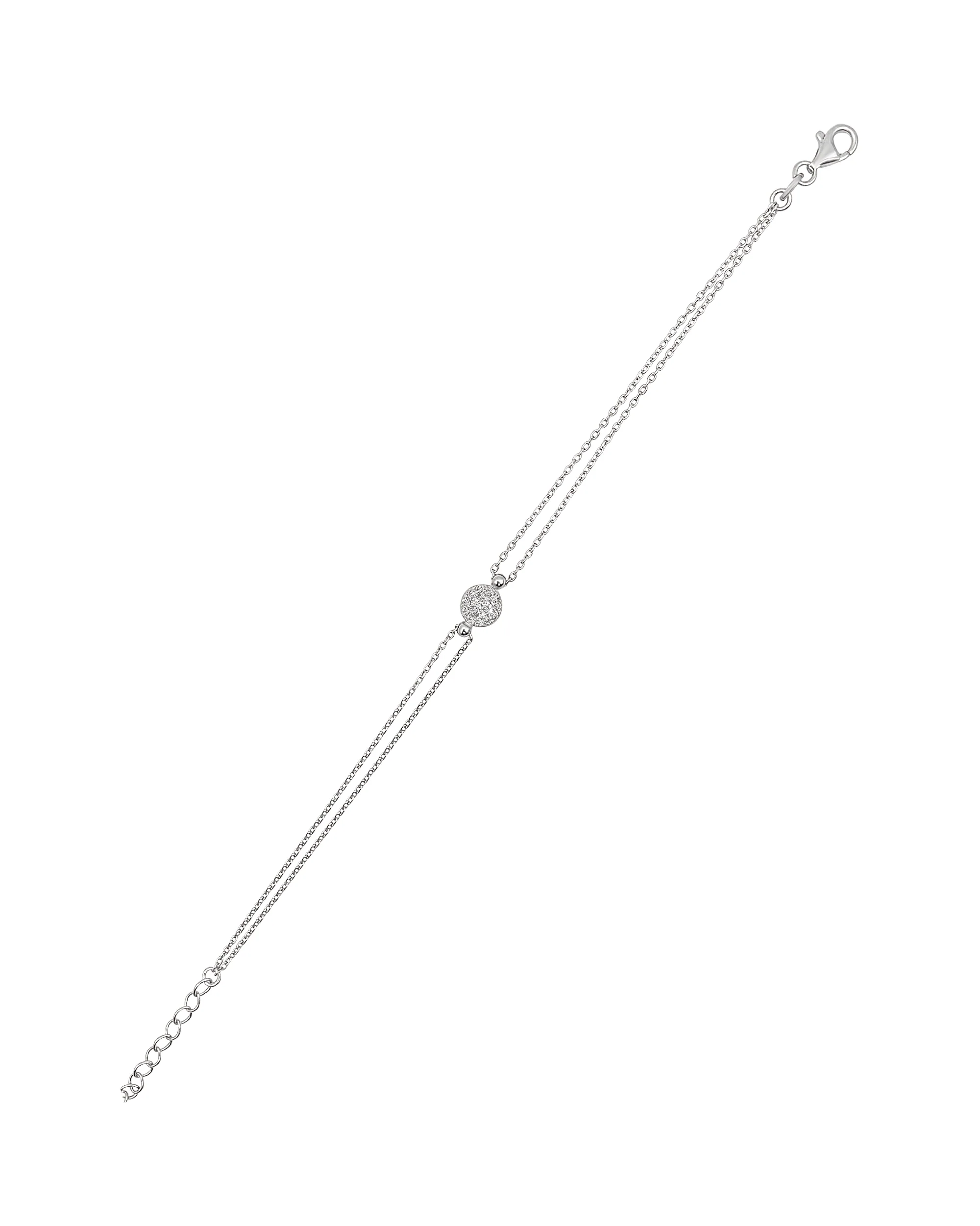 BRACELET EN ARGENT ROND AVEC STRASS BLANCS - Image 3