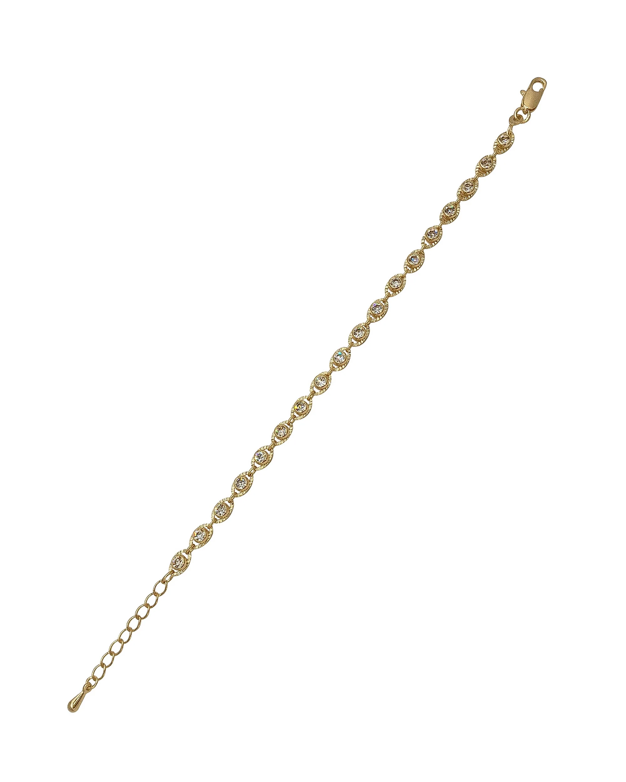 BRACELET EN PLAQUE OR MOTIF OEIL AVEC PIERRE - Image 3